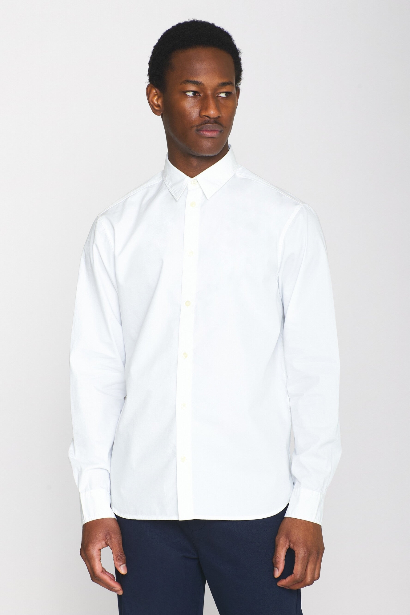 Image of KnowledgeCotton Apparel mannen vegan Shirt Alf Regular Crispy Bright White