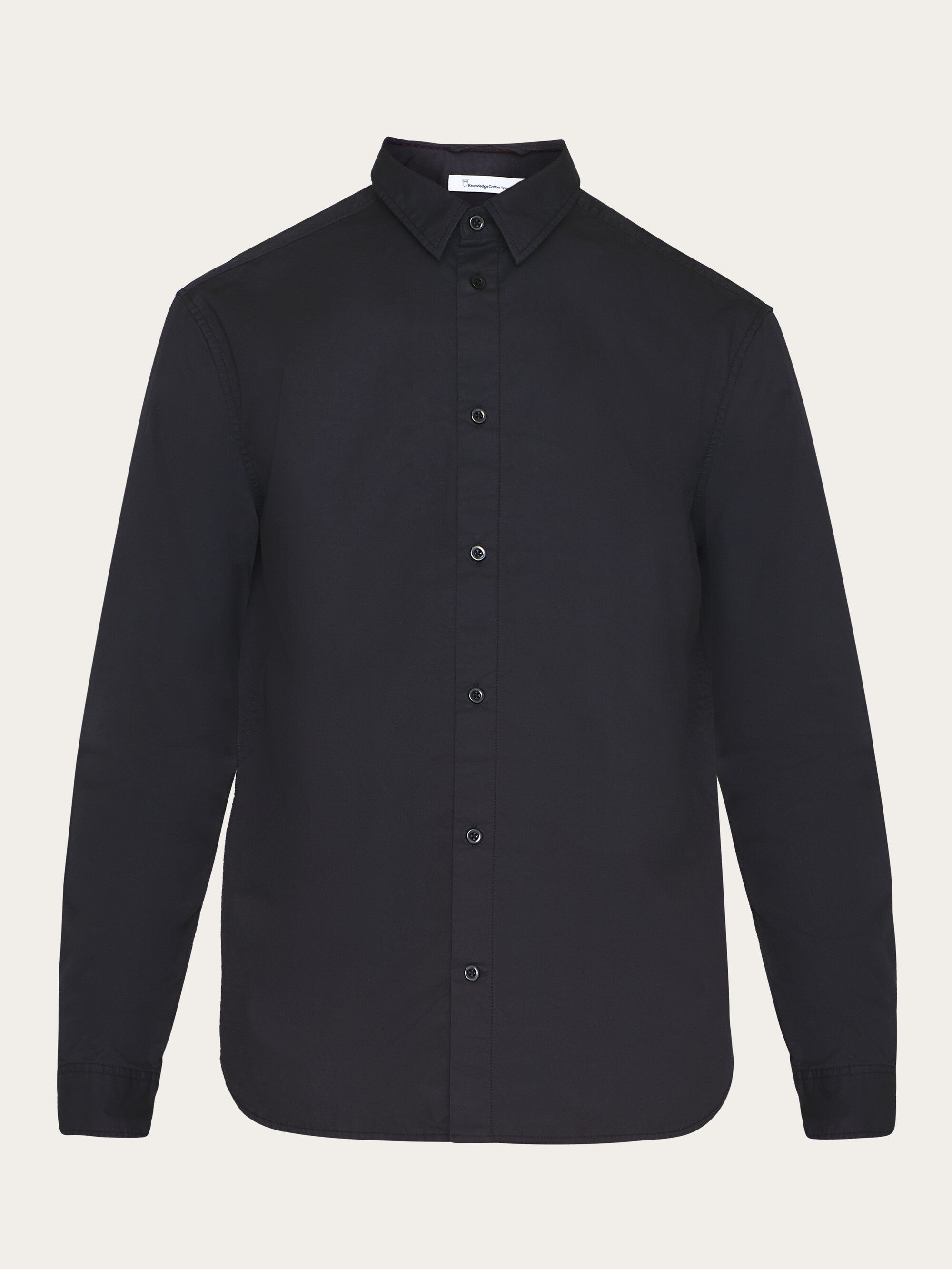 KnowledgeCotton Apparel men vegan Shirt Alf Regular Crispy Black Jet