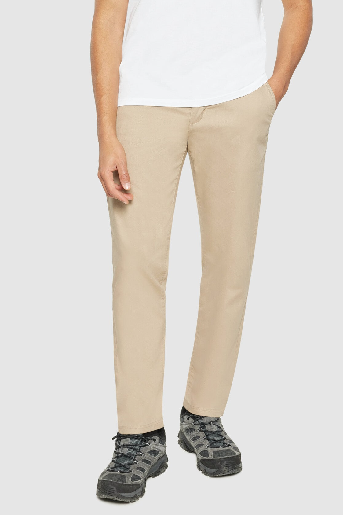 KnowledgeCotton Apparel Herren vegan Hose Canvas Chuck Regular Light Feather Gray