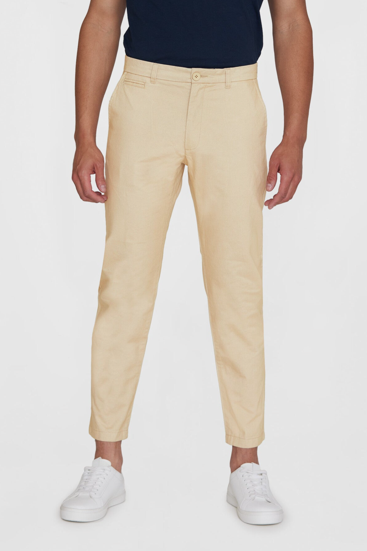 KnowledgeCotton Apparel Herren vegan Chino-Hose Chuck Regular Twill Light Feather Gray