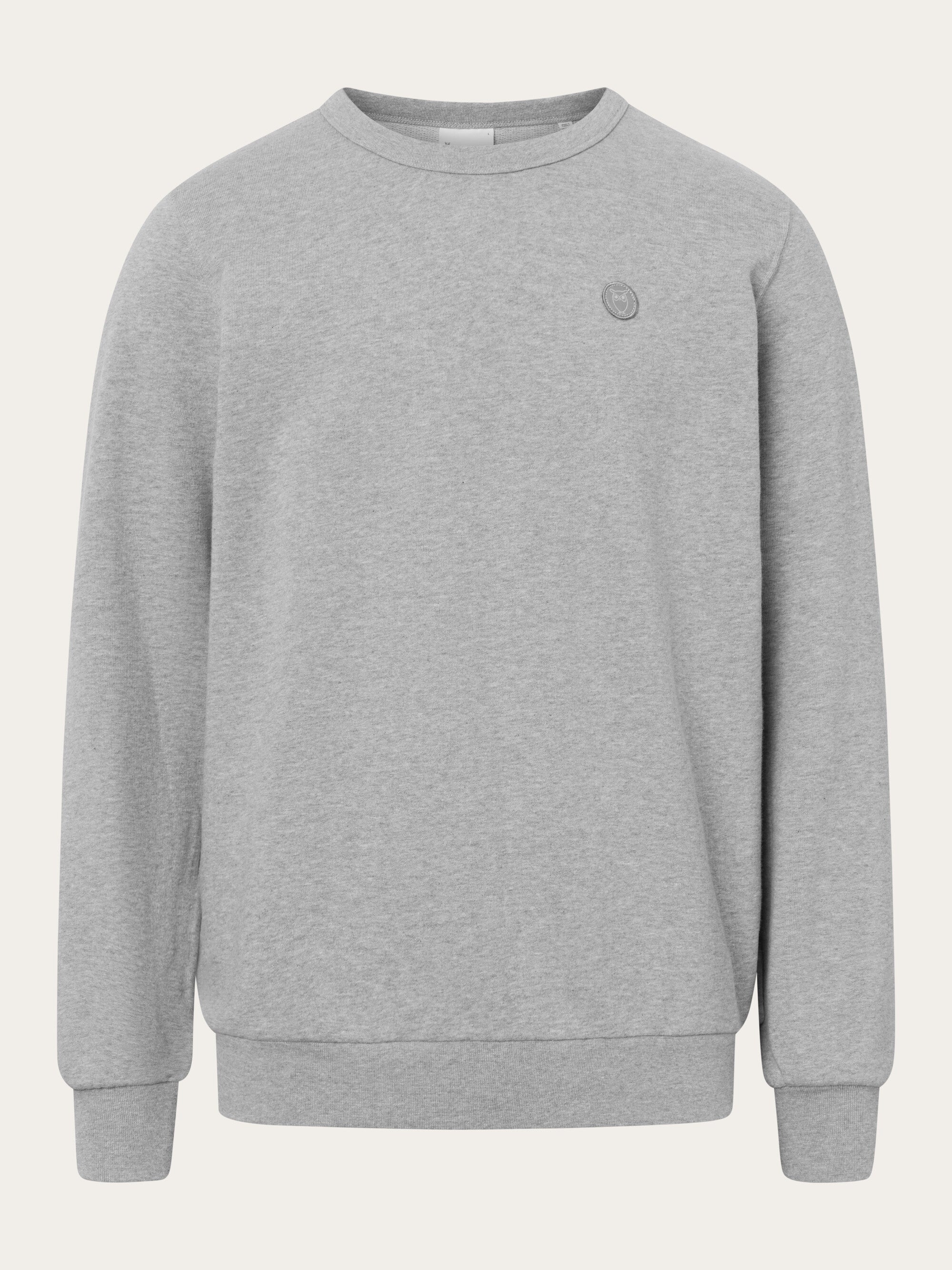 KnowledgeCotton Apparel men vegan Sweatshirt Basic Badge Grey Melange