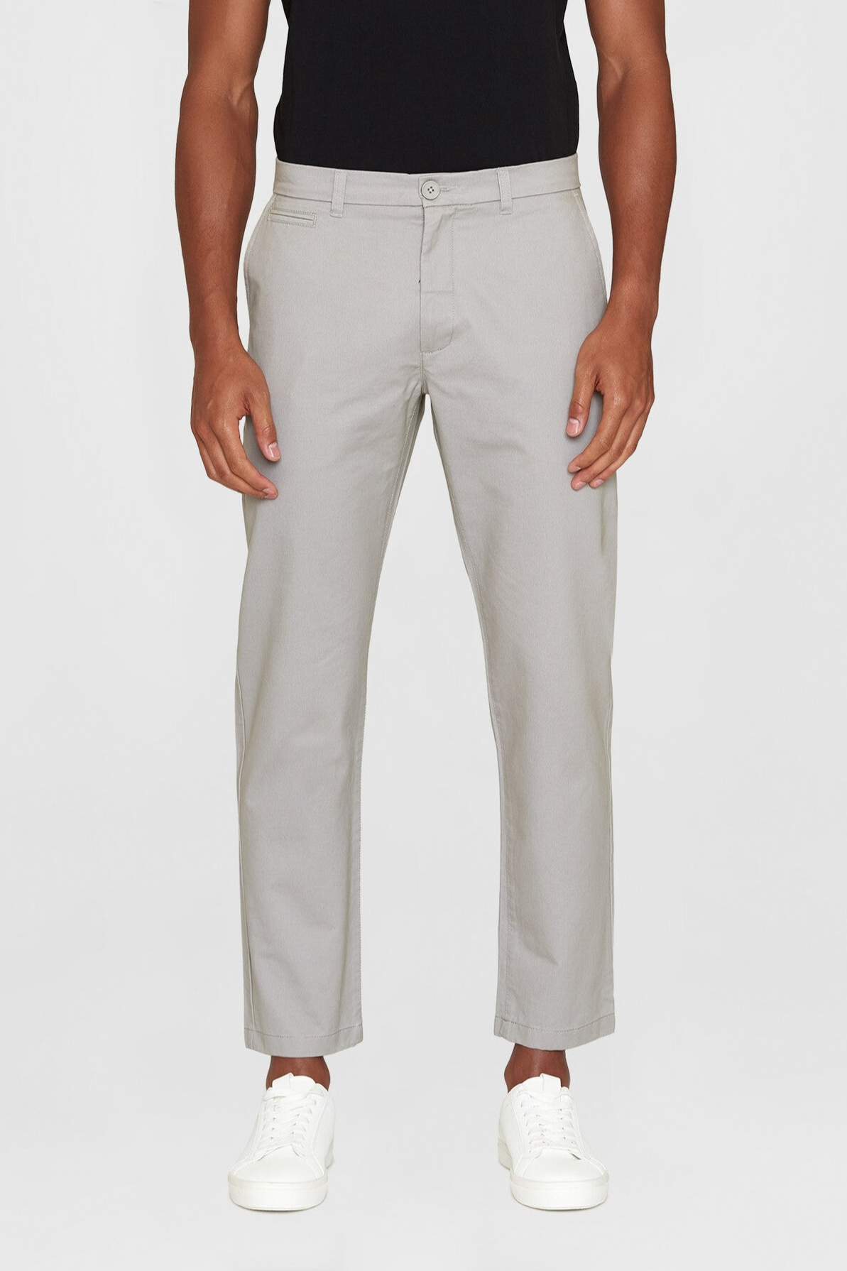 KnowledgeCotton Apparel Herren vegan Chino Hose Chuck Regular Twill Alloy Grau