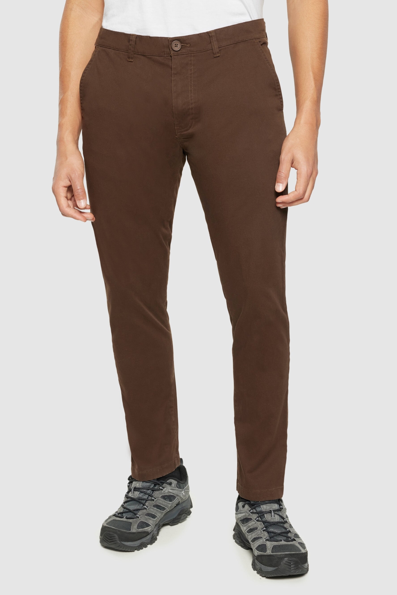 KnowledgeCotton Apparel Herren vegan Chino-Hose Luca Slim Twill Demitasse Braun