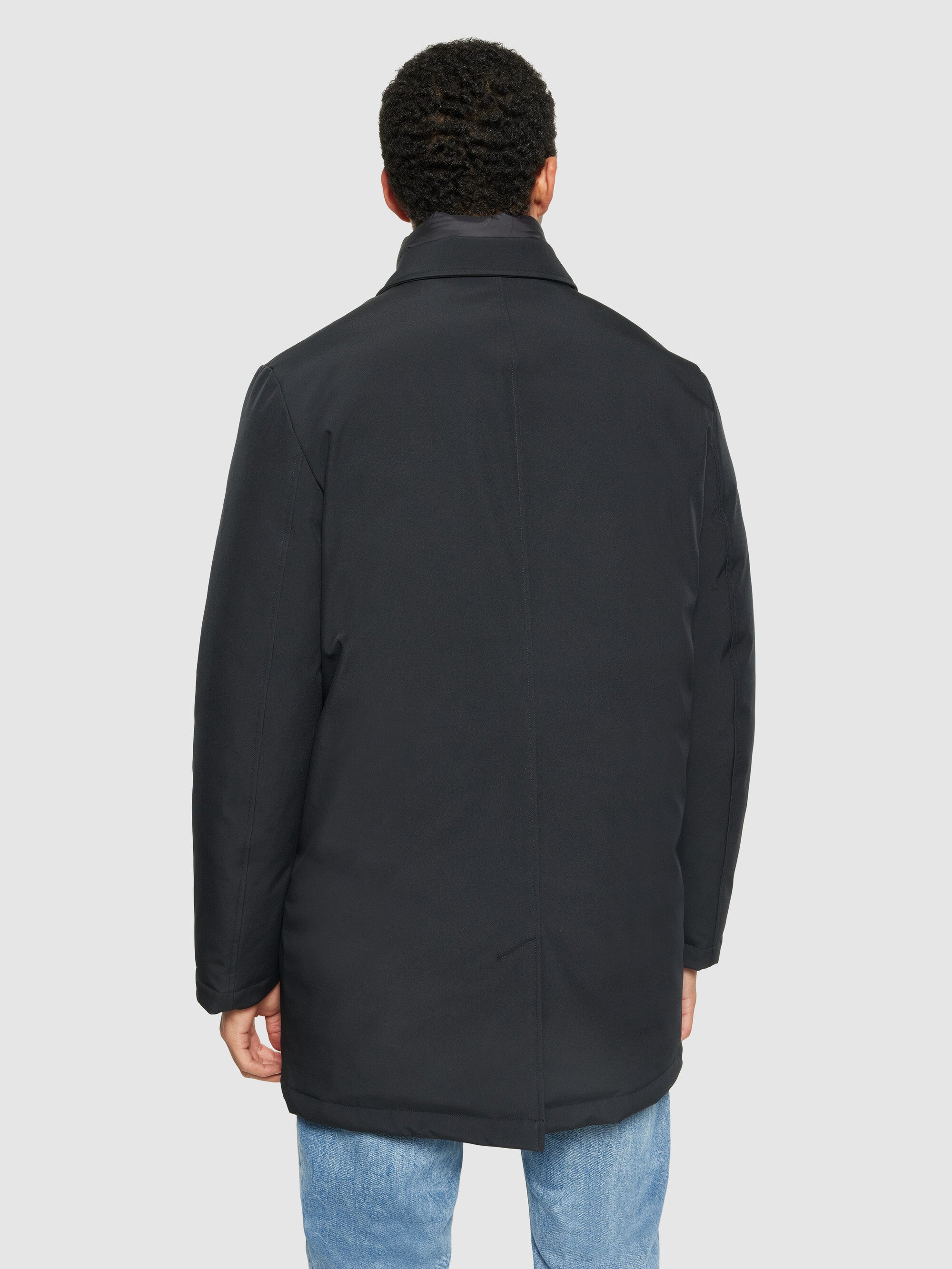KnowledgeCotton Apparel men vegan Jacket Car Coat Climate Shell Black Jet