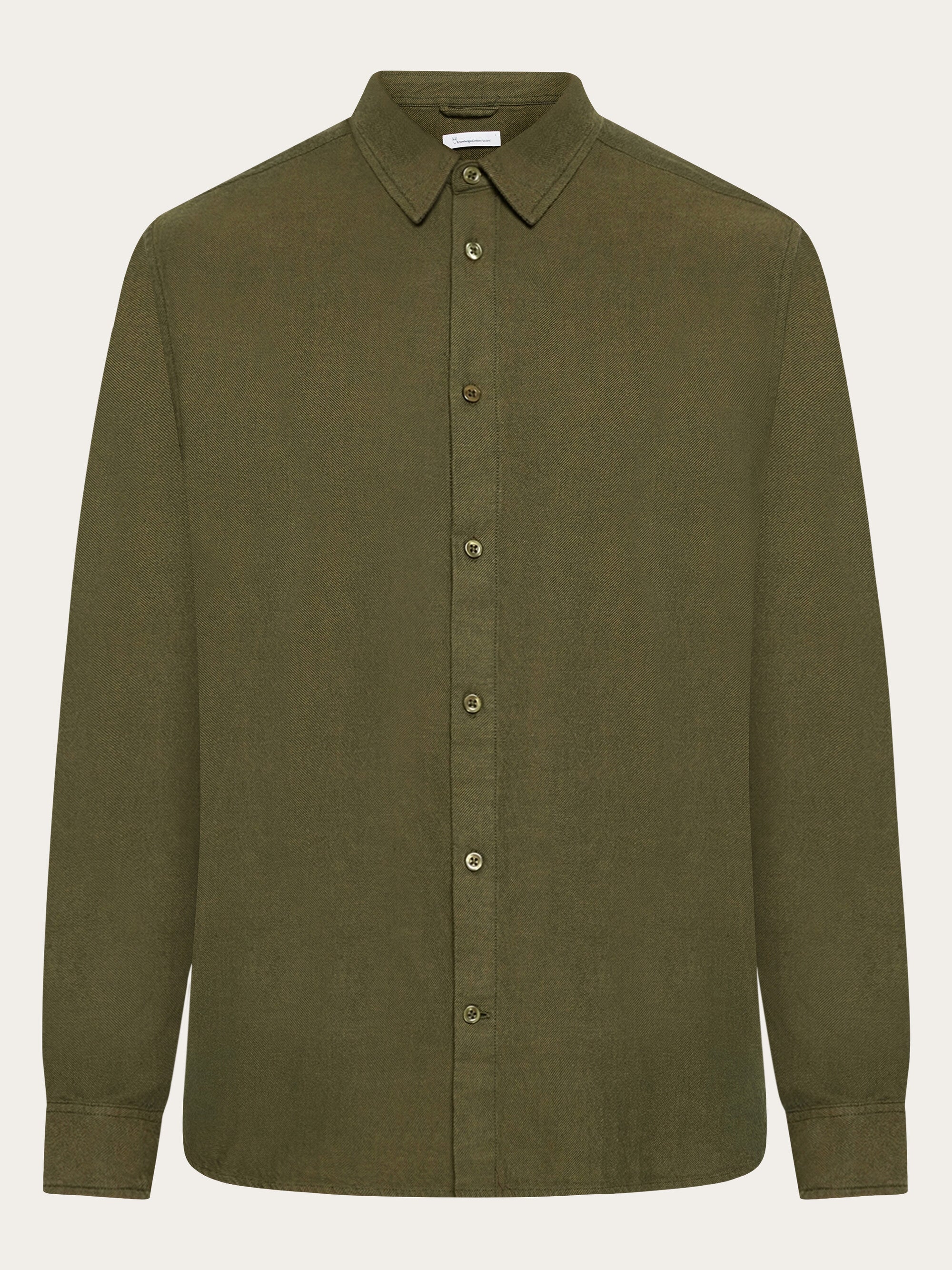 KnowledgeCotton Apparel men vegan Shirt Flannel Dune Regular Forrest Night Green