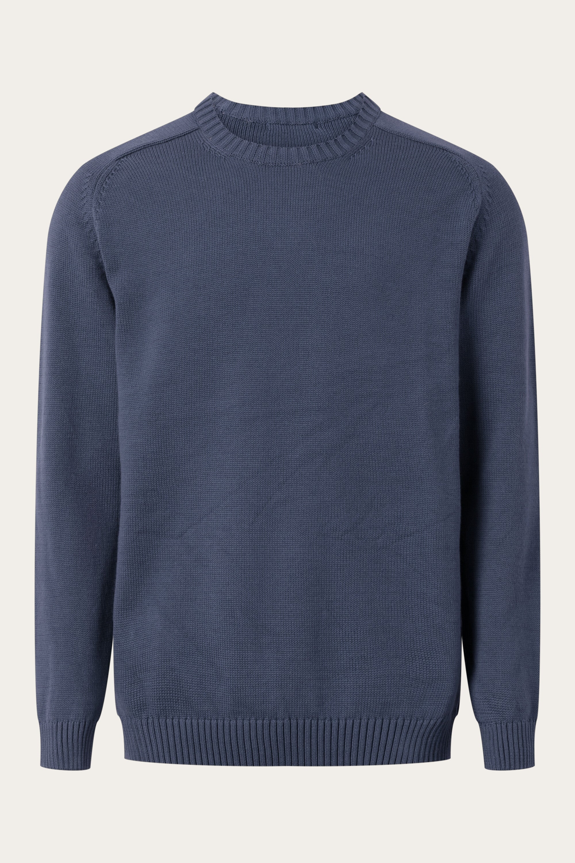 KnowledgeCotton Apparel Herren vegan Einfarbiger Strickpullover Mit Rundhalsausschnitt Vintage Indigo