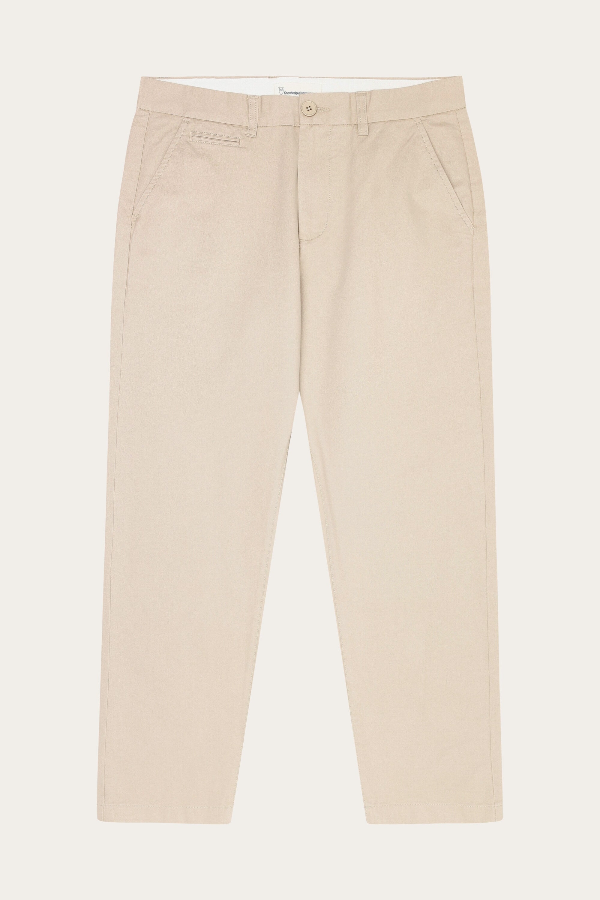 Image of KnowledgeCotton Apparel mannen vegan Chino Broek Flint Wijd Licht Veren Grijs