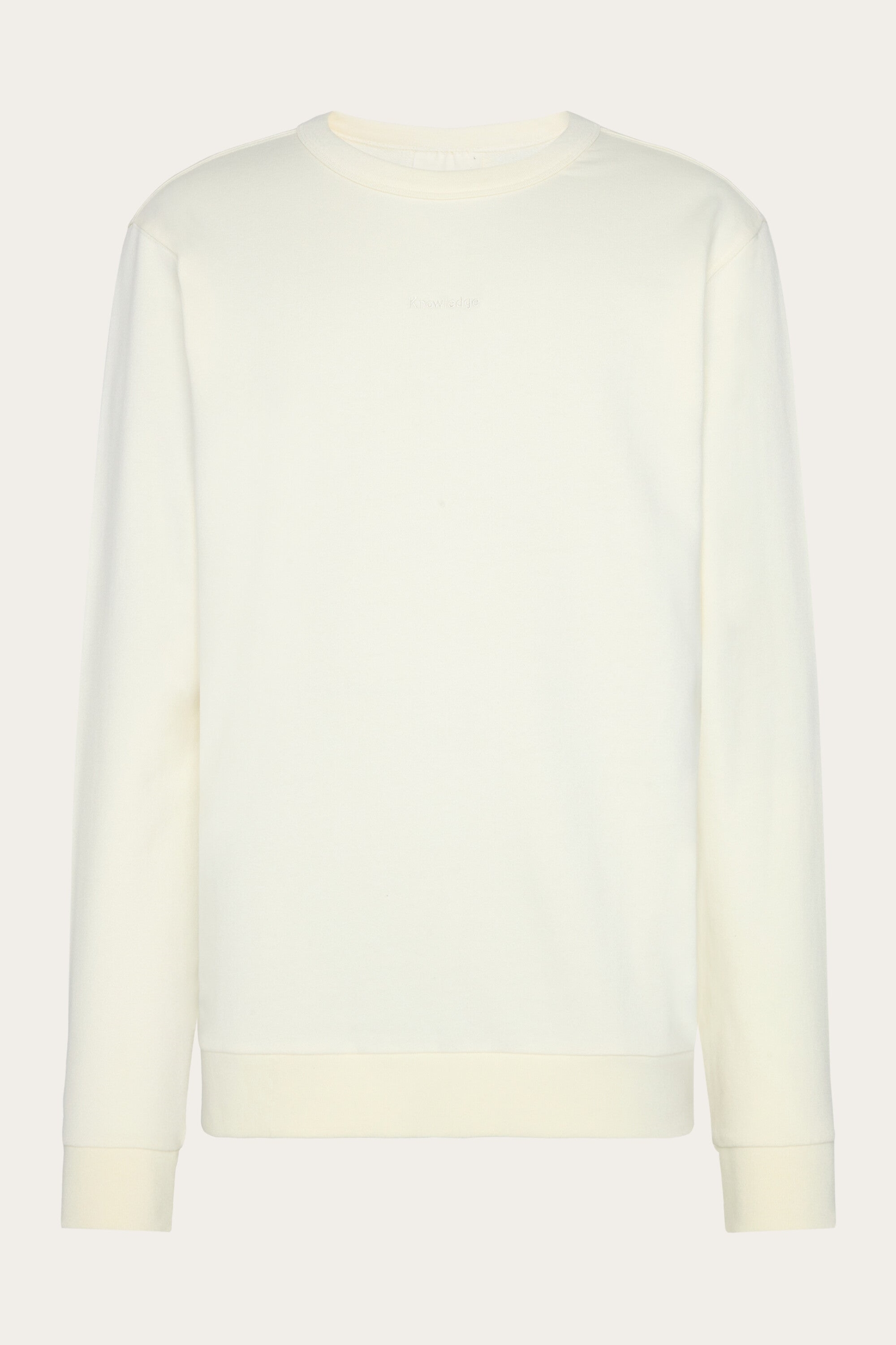 107044 - Herren vegan Sweatshirt Stickerei Rundhalsausschnitt Reiher WeiÃŸ