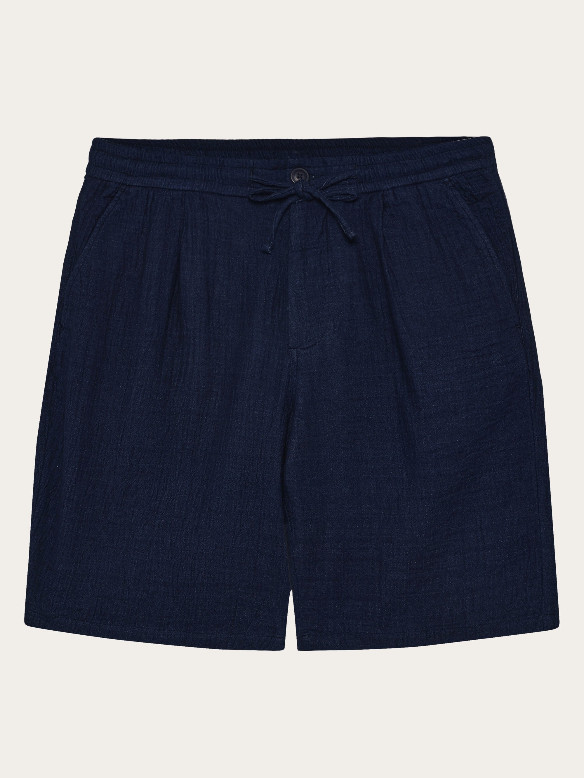 KnowledgeCotton Apparel men vegan Shorts Loose Dobby Fig Indigo