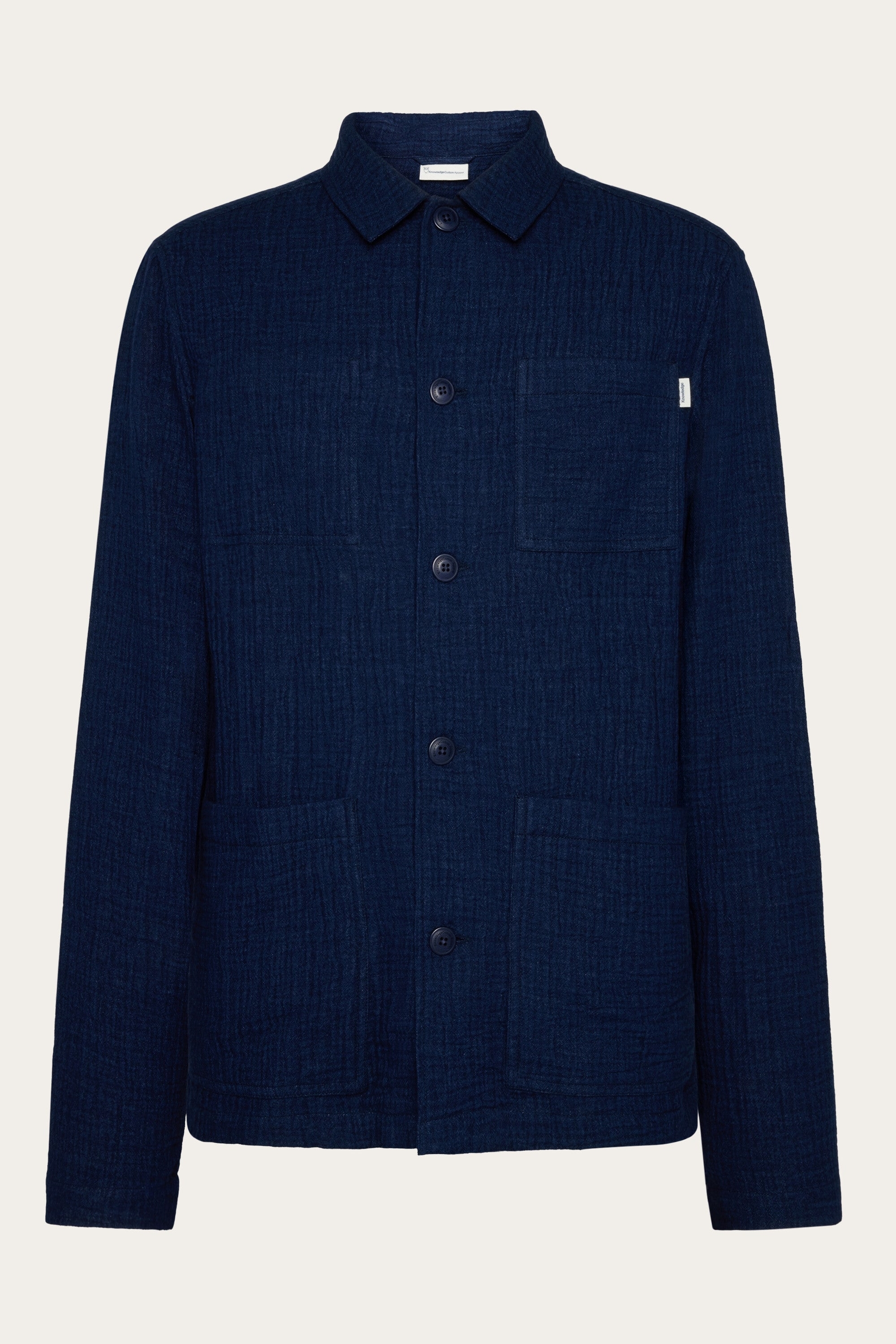 KnowledgeCotton Apparel Herren vegan Ãœberhemd Dobby Indigo