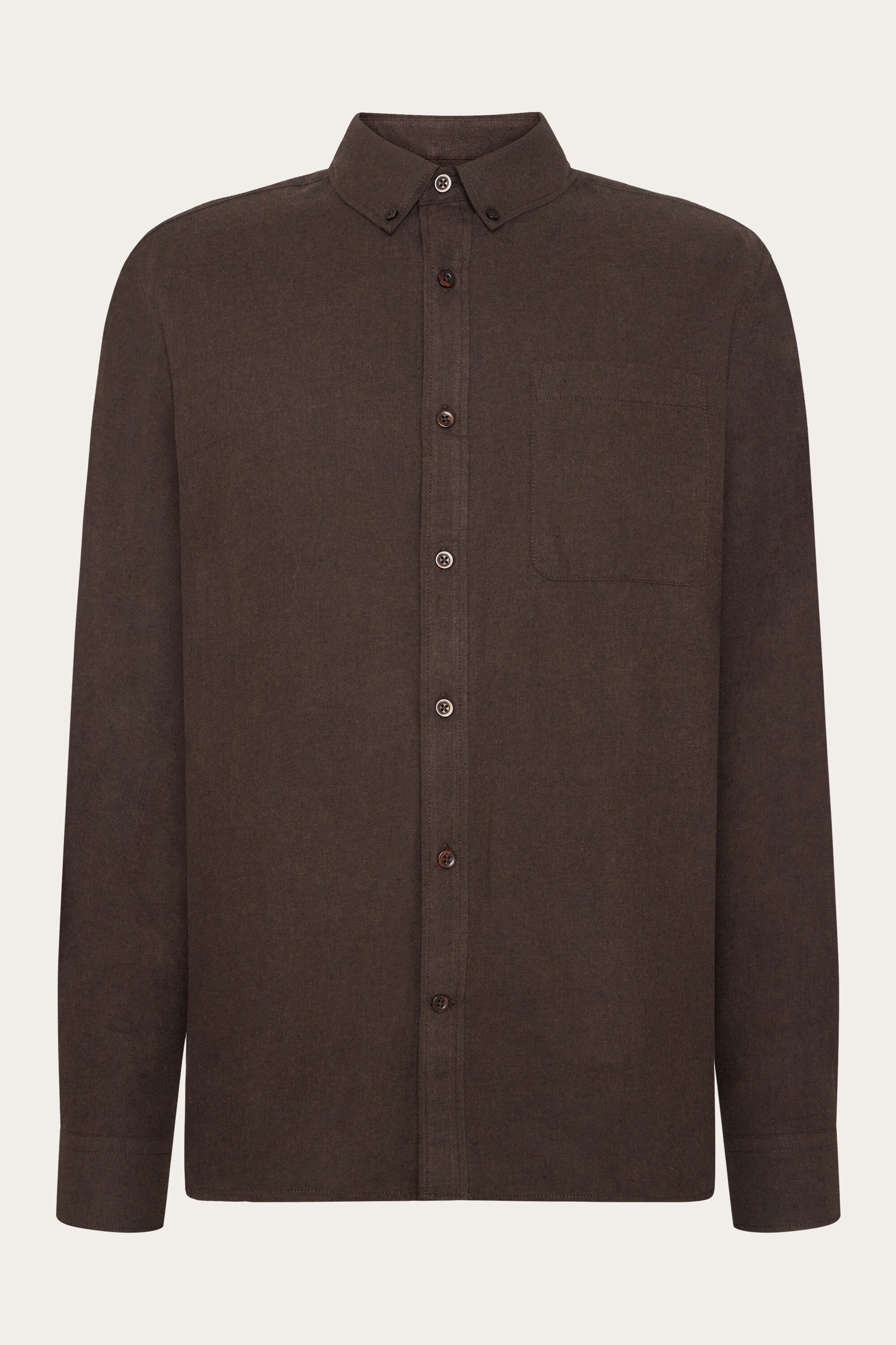 KnowledgeCotton Apparel Herren vegan Hemd Flanell Regular Melange Chocolate Torte