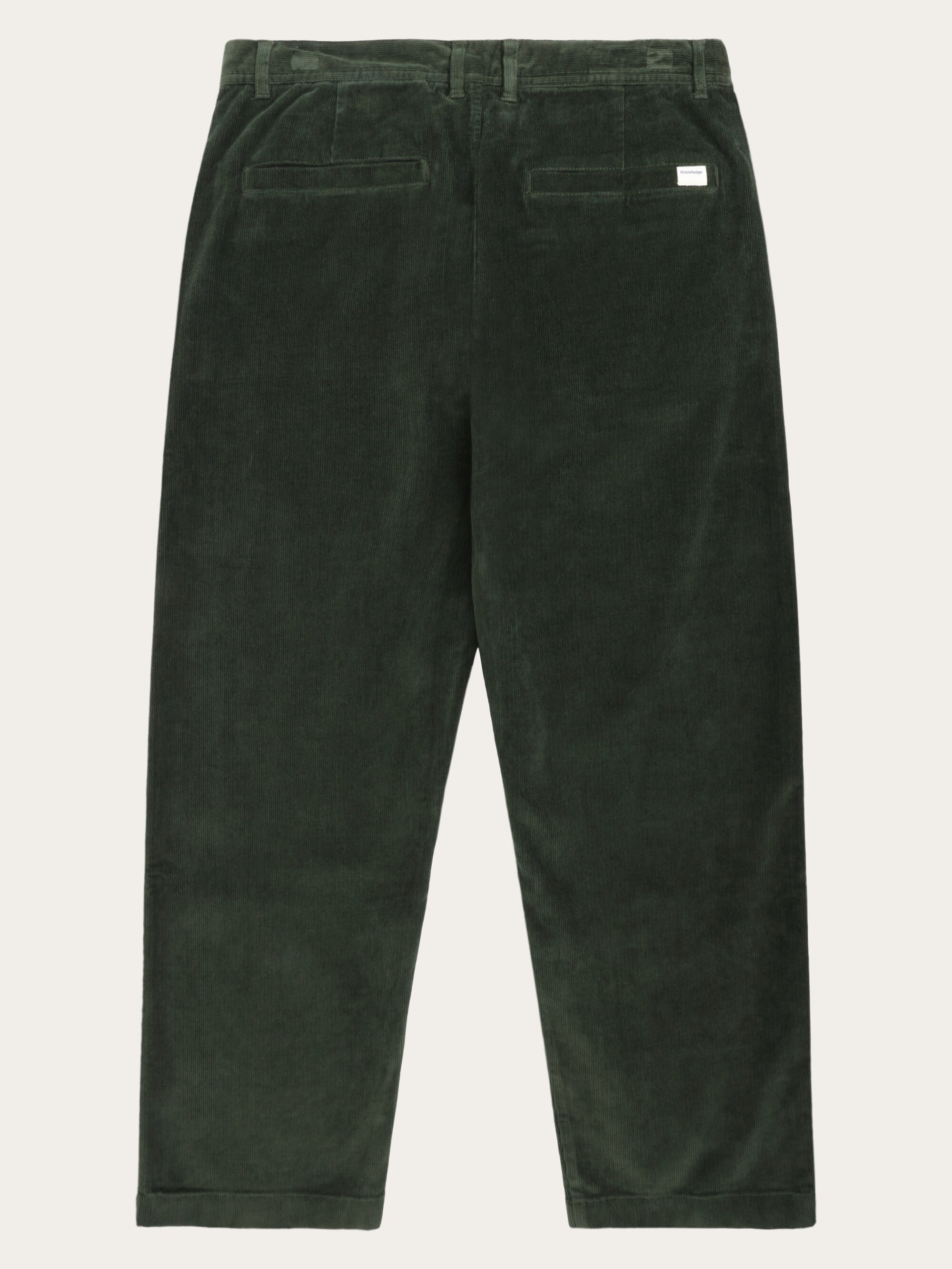 KnowledgeCotton Apparel Chino Pants Flint Wide Corduroy Forrest Night Green