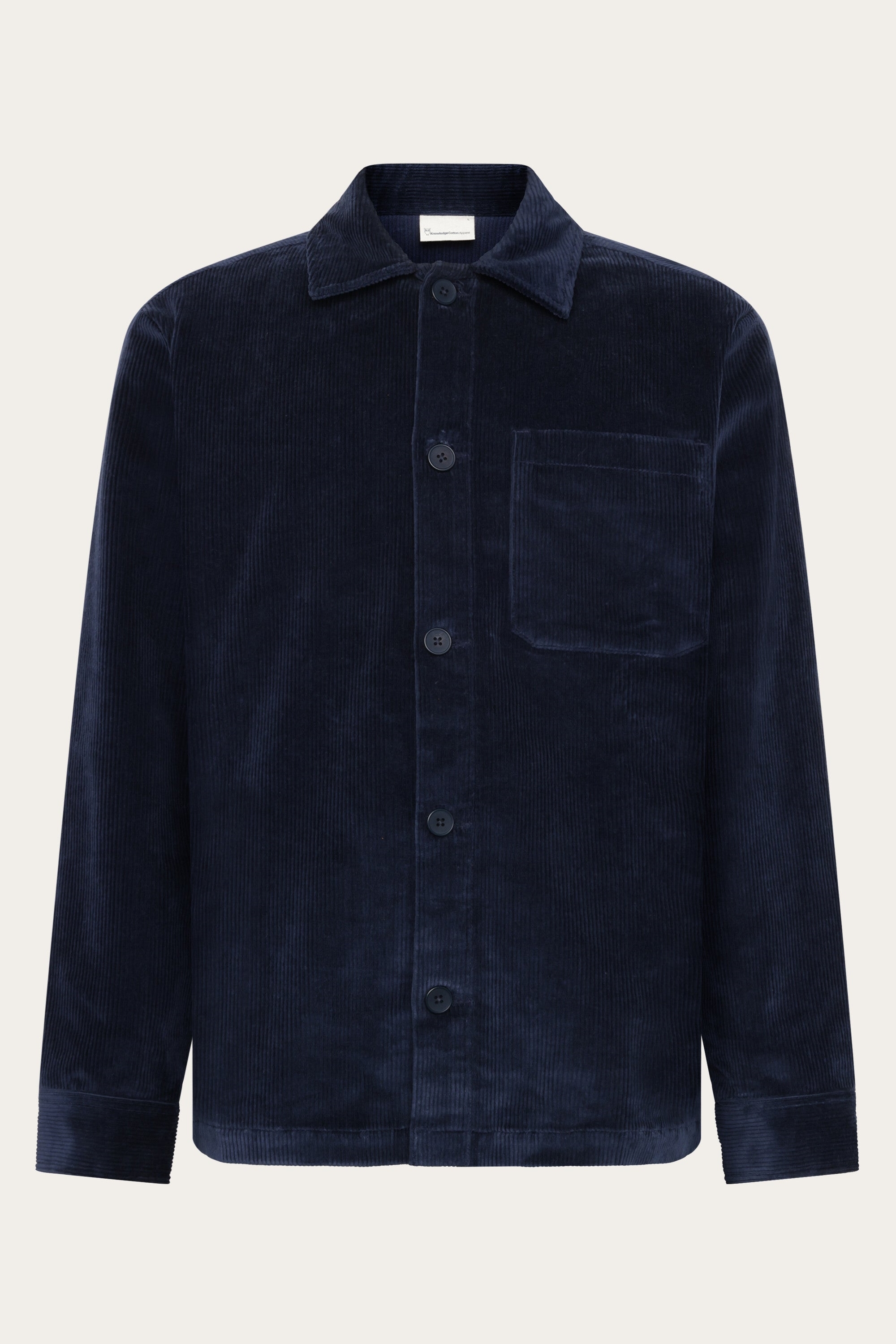 Image of KnowledgeCotton Apparel mannen vegan Overshirt Corduroy 8 Wales Night Sky Navy