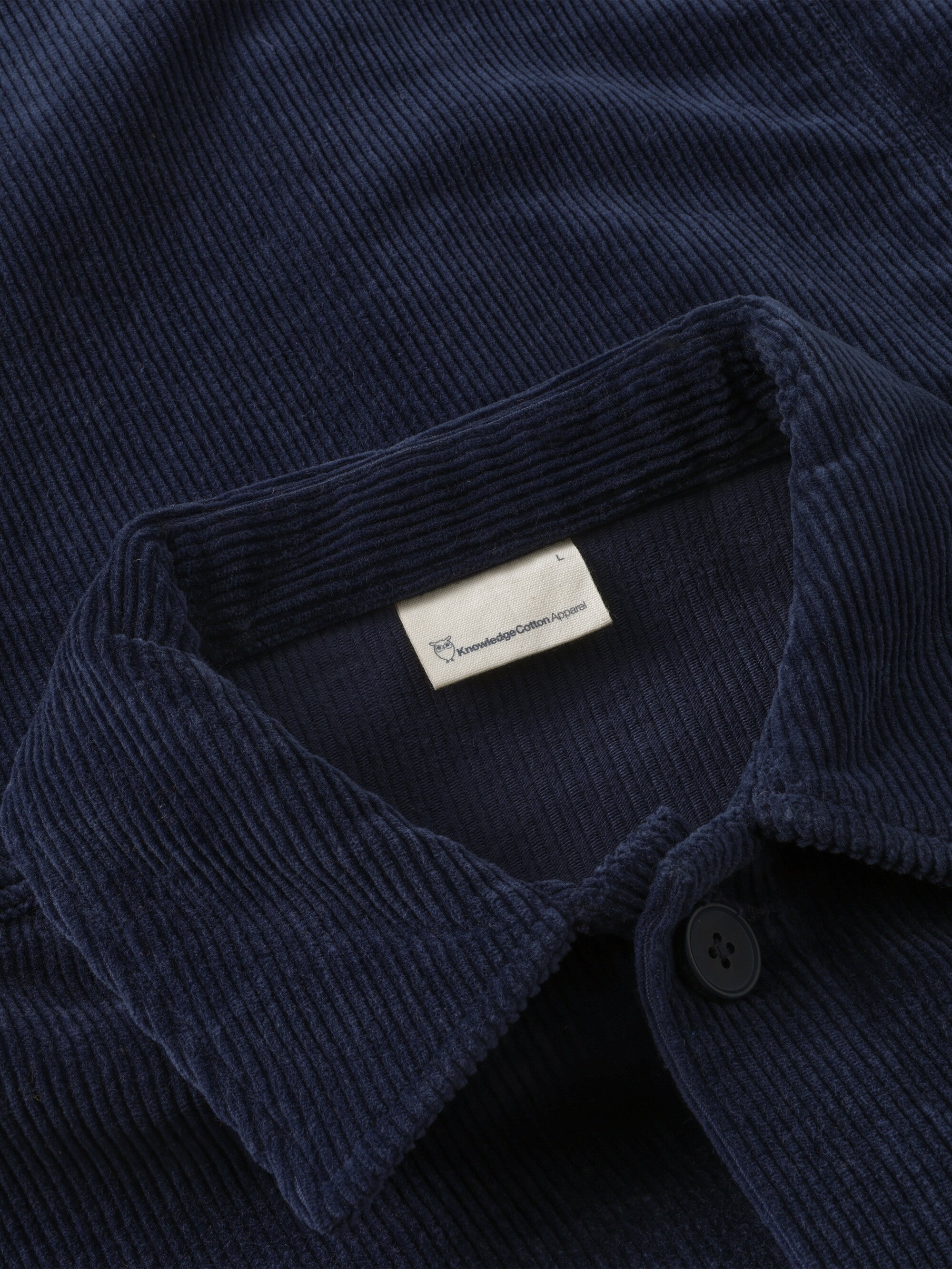 KnowledgeCotton Apparel men vegan Overshirt Corduroy 8 Wales Night Sky Navy
