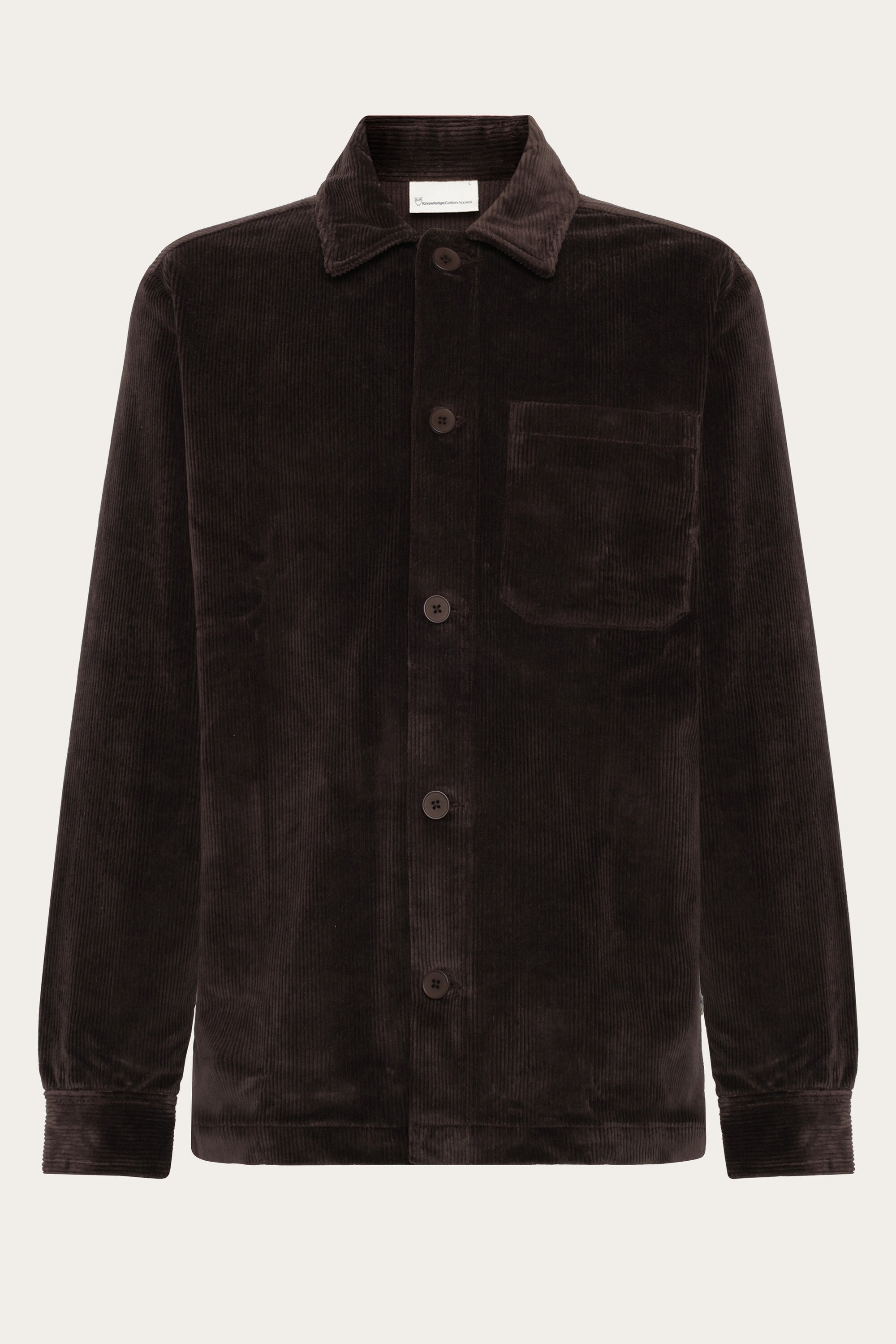 Image of KnowledgeCotton Apparel mannen vegan Overshirt Corduroy 8 Wales Chocoladetaart