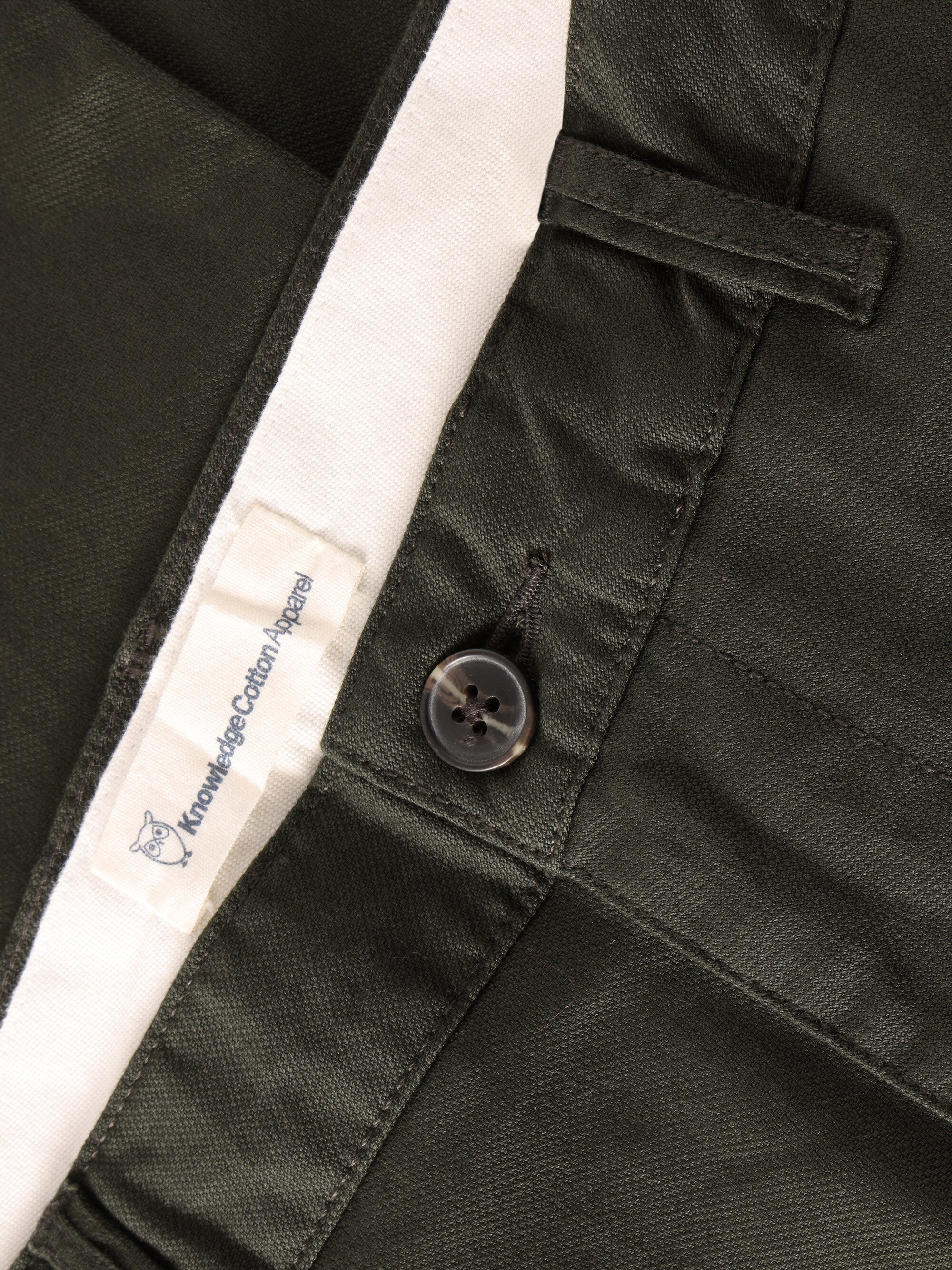 KnowledgeCotton Apparel men vegan Pants Canvas Chuck Regular Forrest Night Green