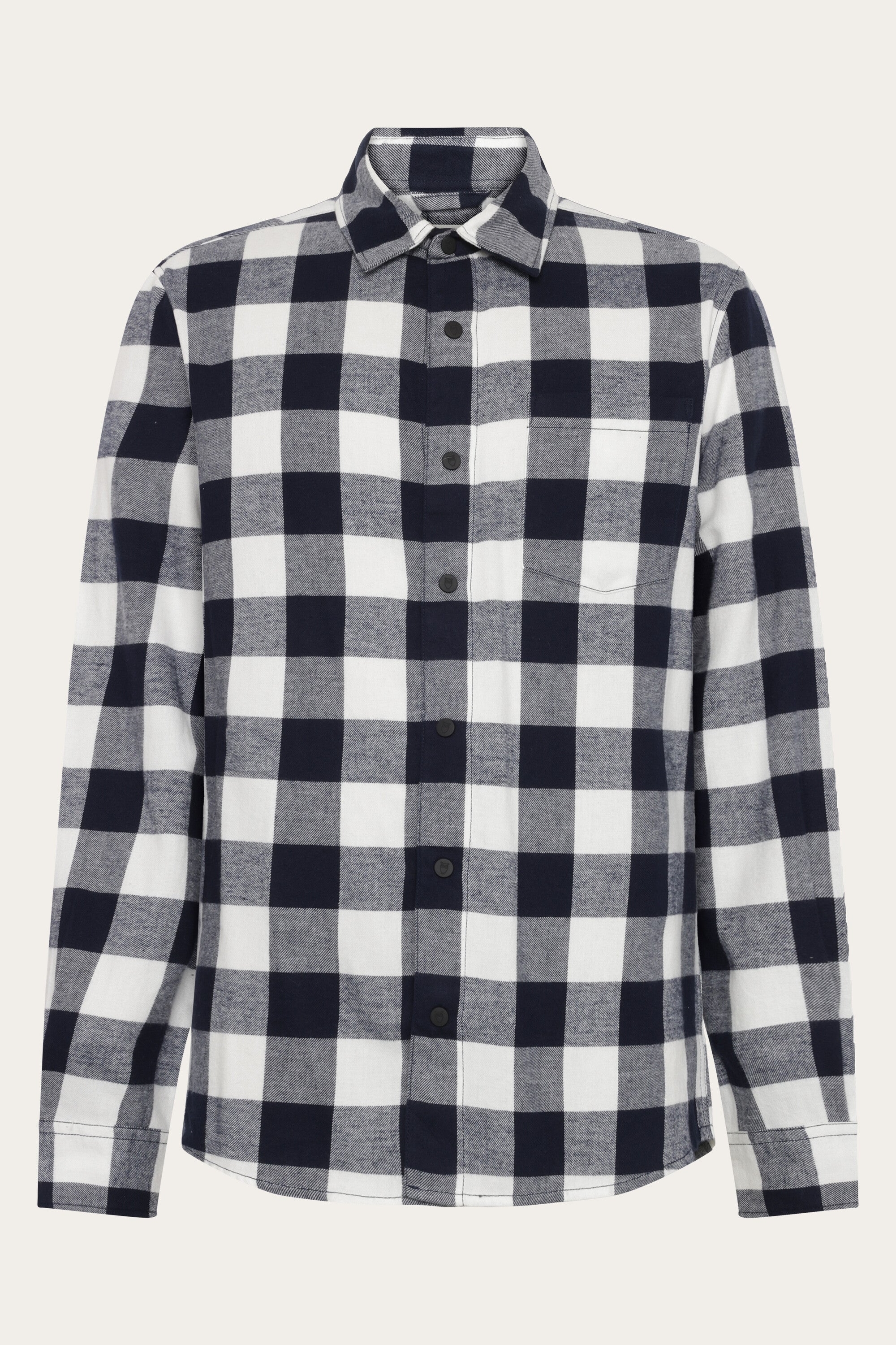 KnowledgeCotton Apparel Herren vegan Hemd Flanell Kariert Blau