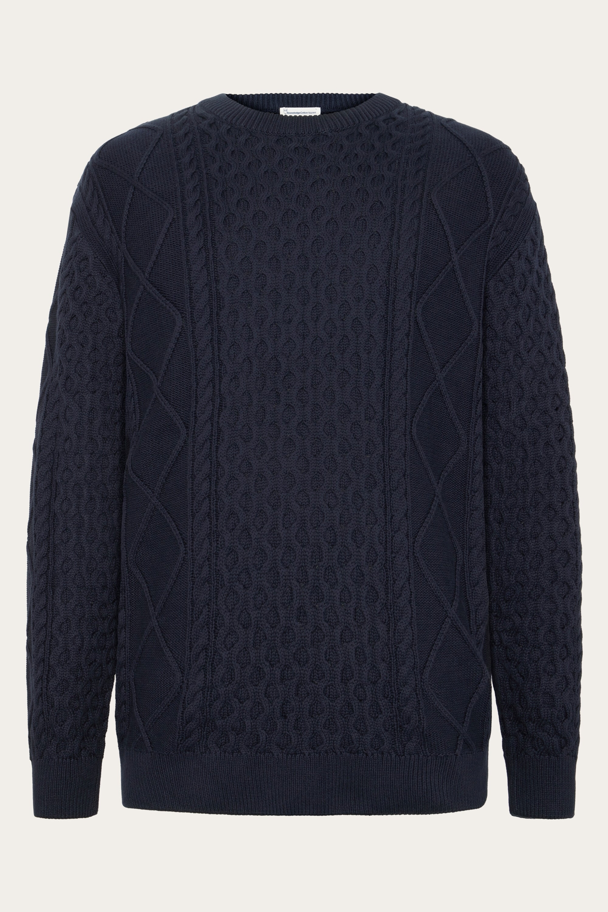 KnowledgeCotton Apparel Herren vegan Strickpullover Cable Night Sky Navy