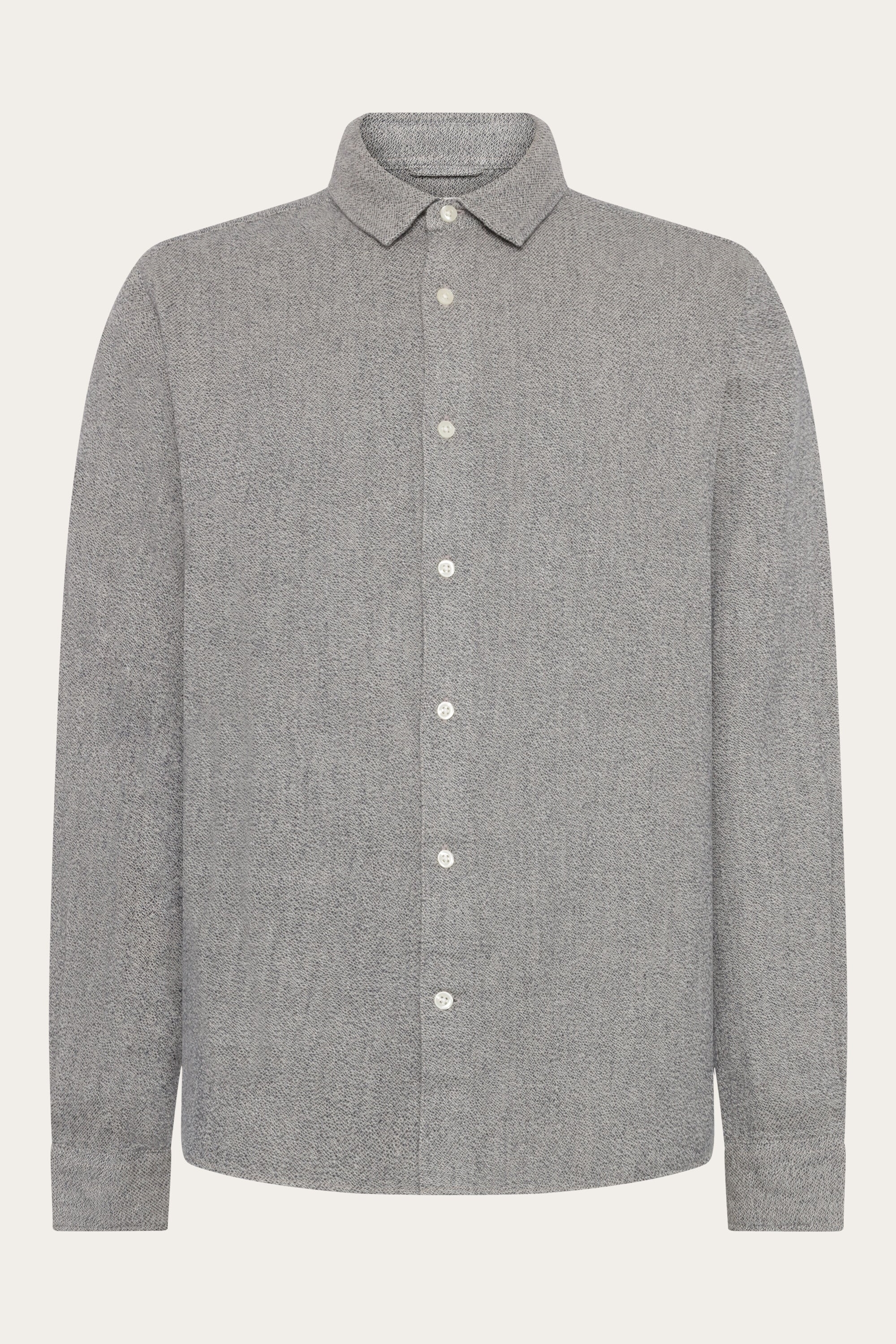 KnowledgeCotton Apparel Herren vegan Hemd Melange Light Feather Gray