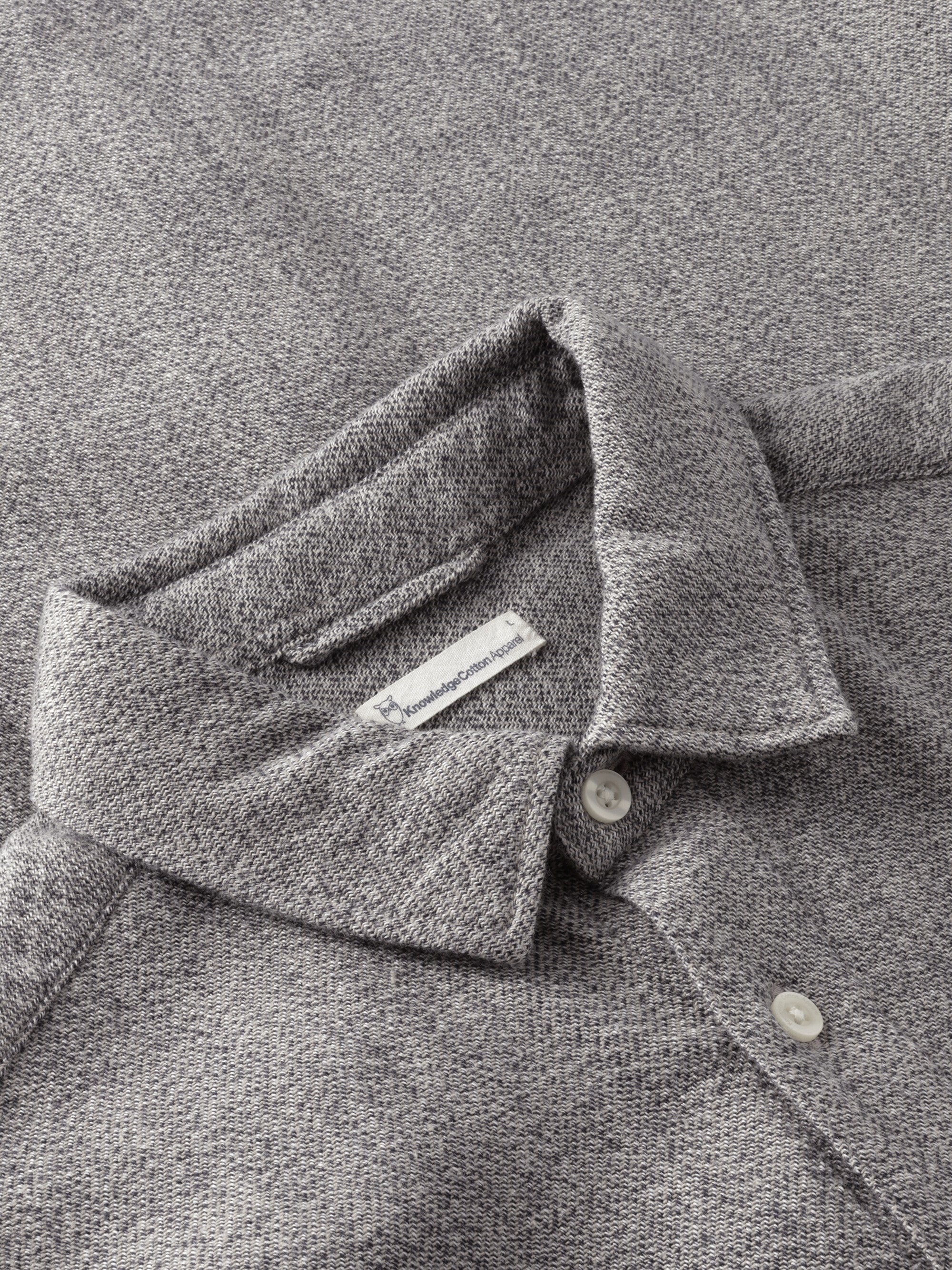 KnowledgeCotton Apparel men vegan Shirt Melange Light Feather Gray