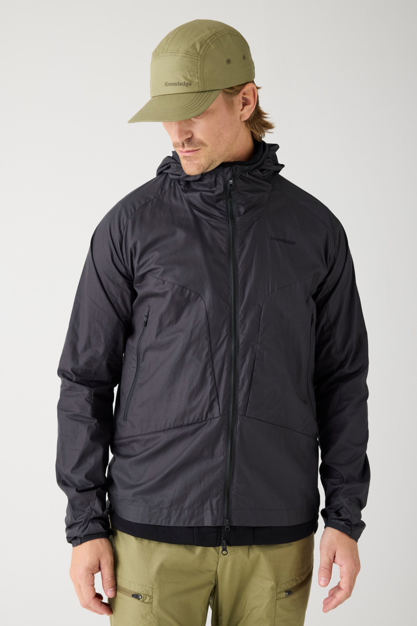 Image of KnowledgeCotton Apparel mannen vegan Jas Vent Ripstop 90 Zwart