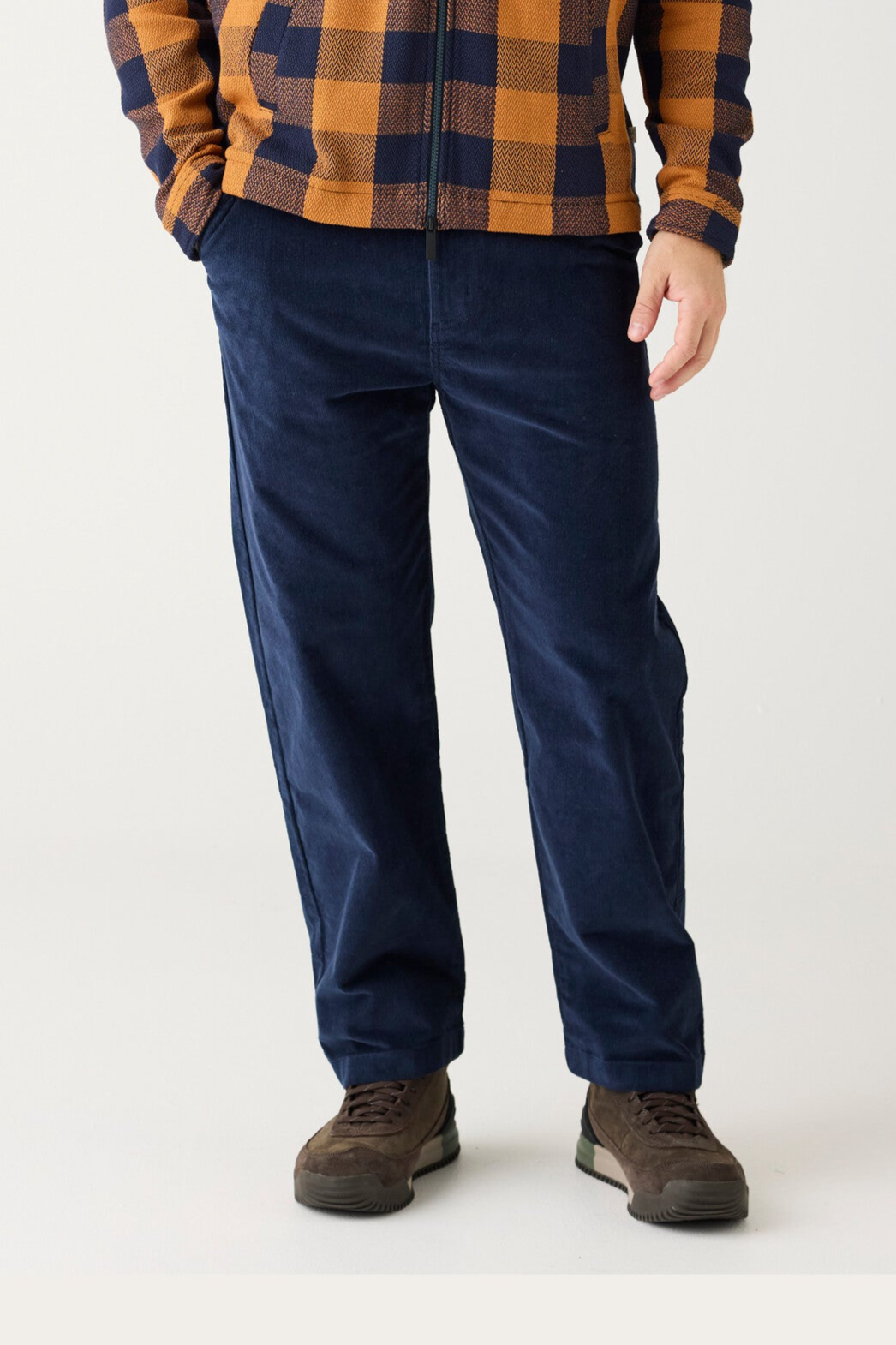 Image of KnowledgeCotton Apparel mannen vegan Chino Broek Flint Wijde Corduroy Nachthemel Marineblauw
