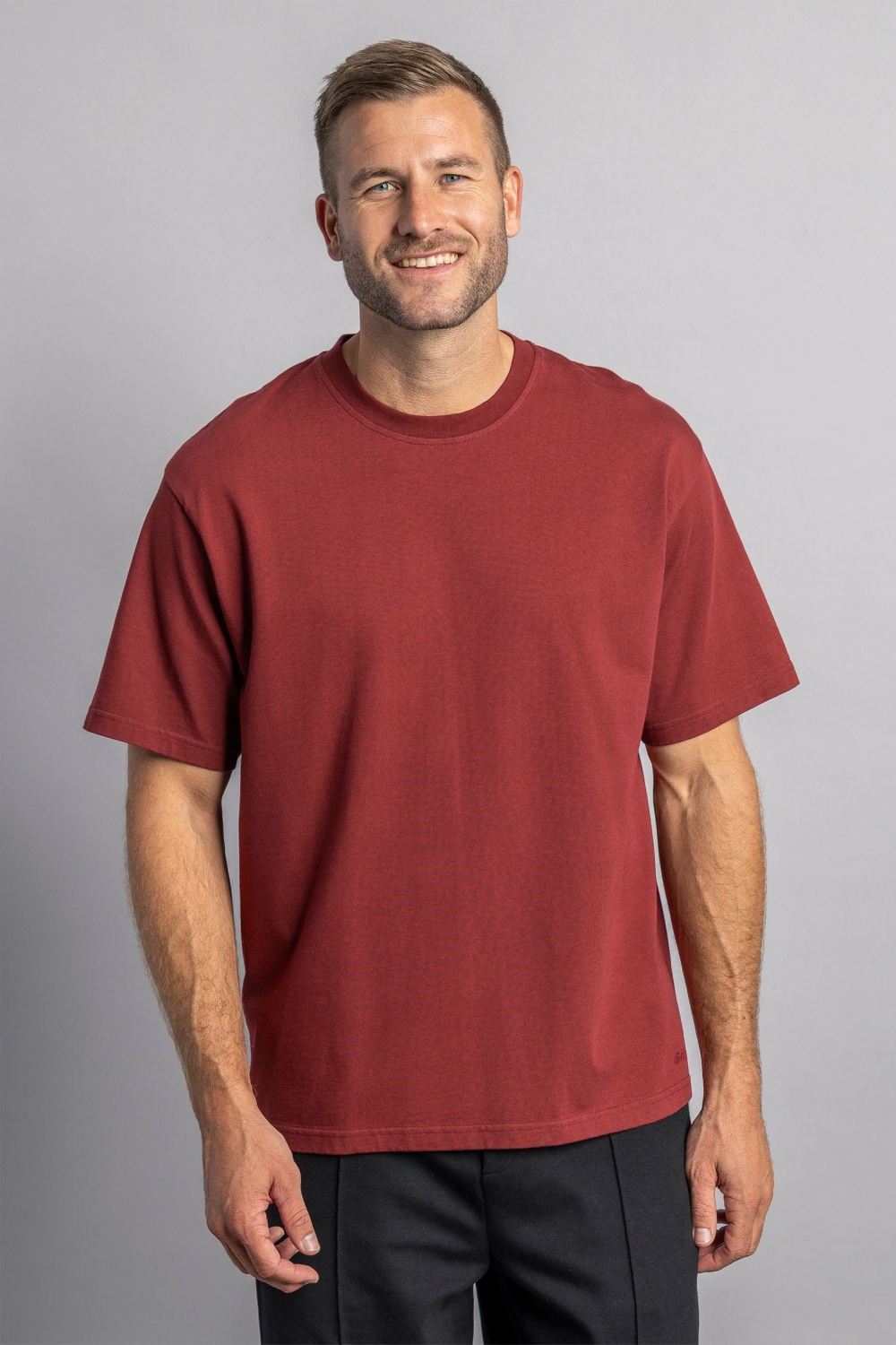 DIRTS men vegan T-Shirt Heavy Oversized Royal Burgundy