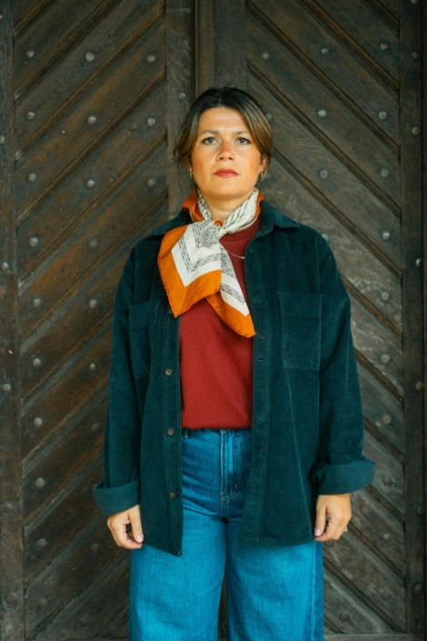 DIRTS Damen vegan Überhemd Cord Marine