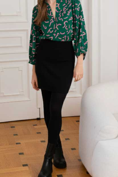 Image of WiDDA dames vegan Rok Jersey Basicita Zwart