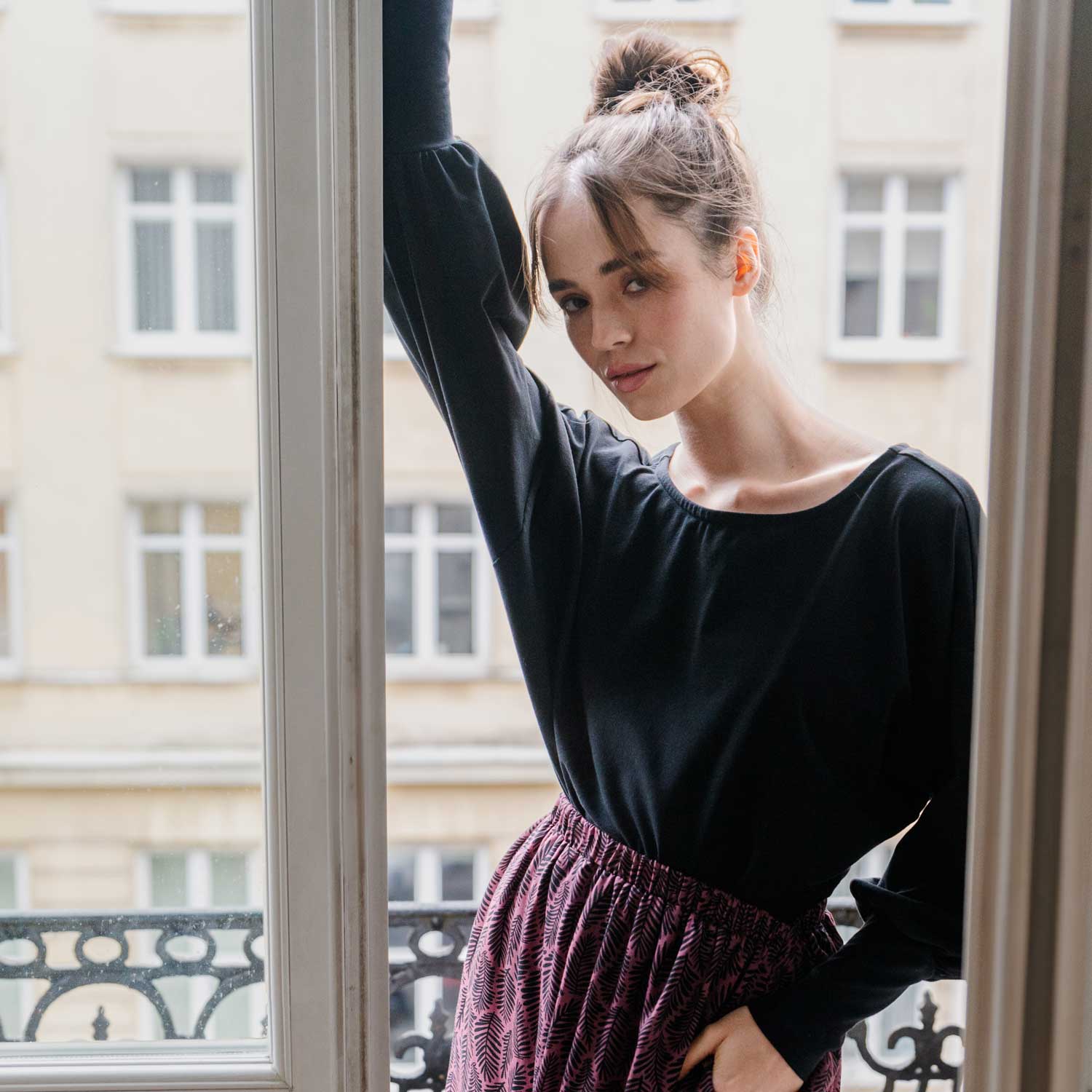 107365 - Damen vegan Langarm Ava Schwarz