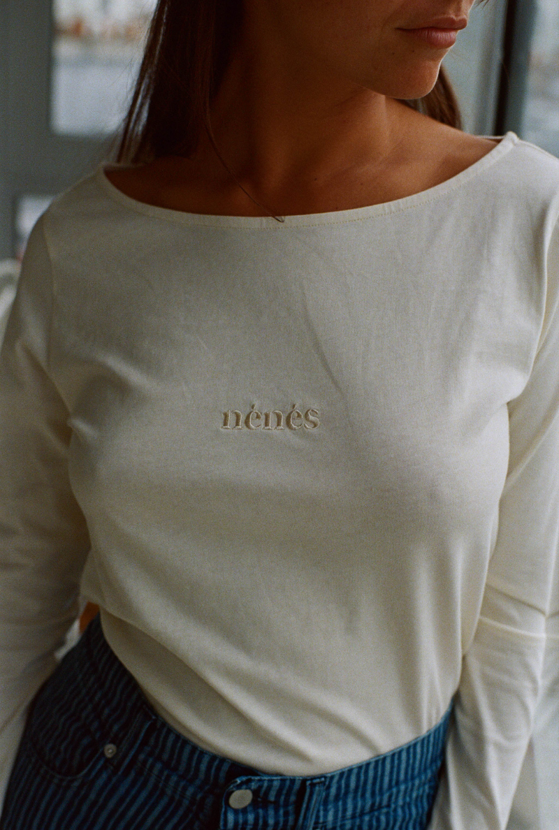 NÃ©nÃ©s womens vegan Top Anne Ecru