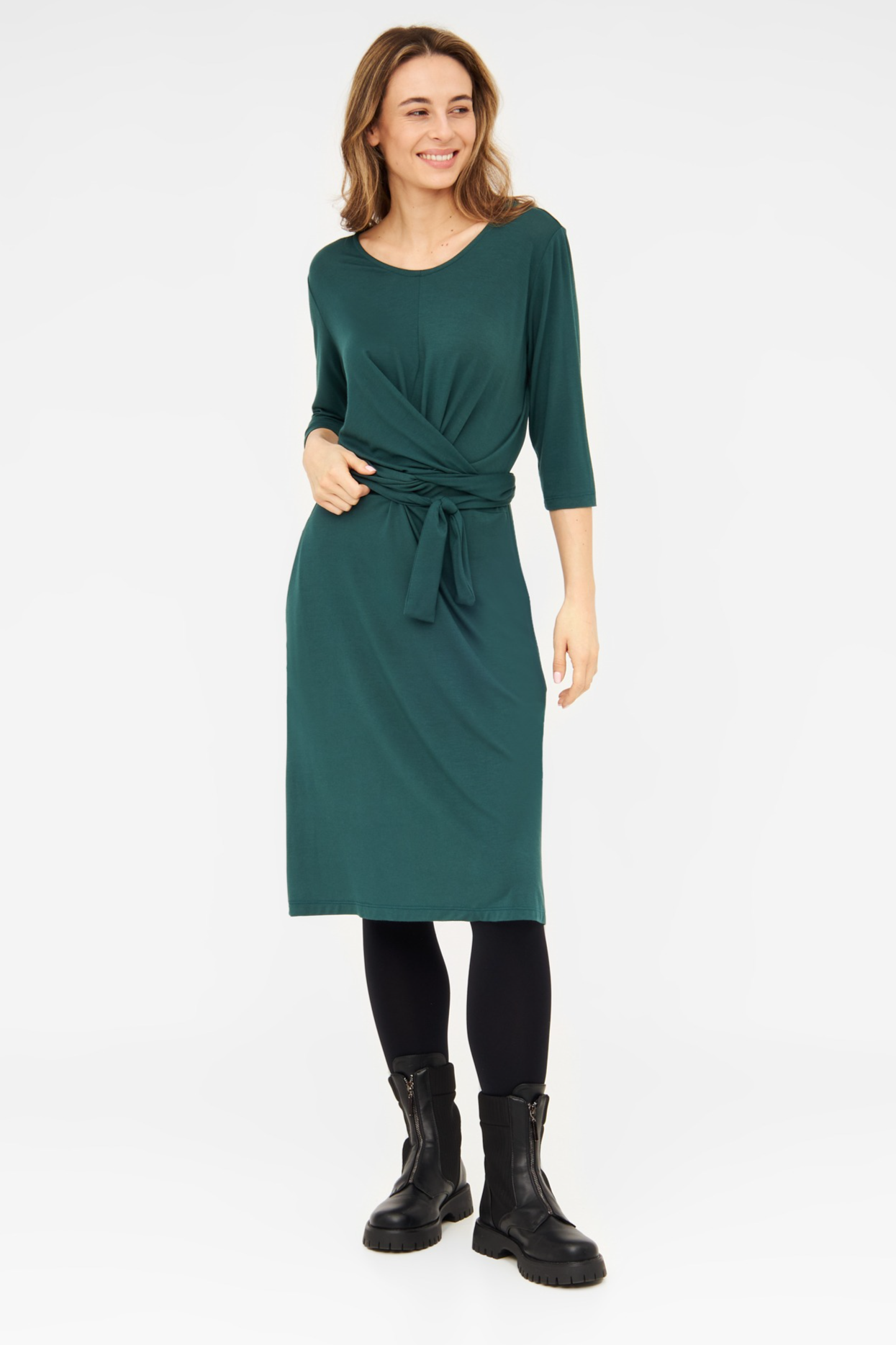 Image of WiDDA dames vegan Jurk Jersey Slinga Petrol