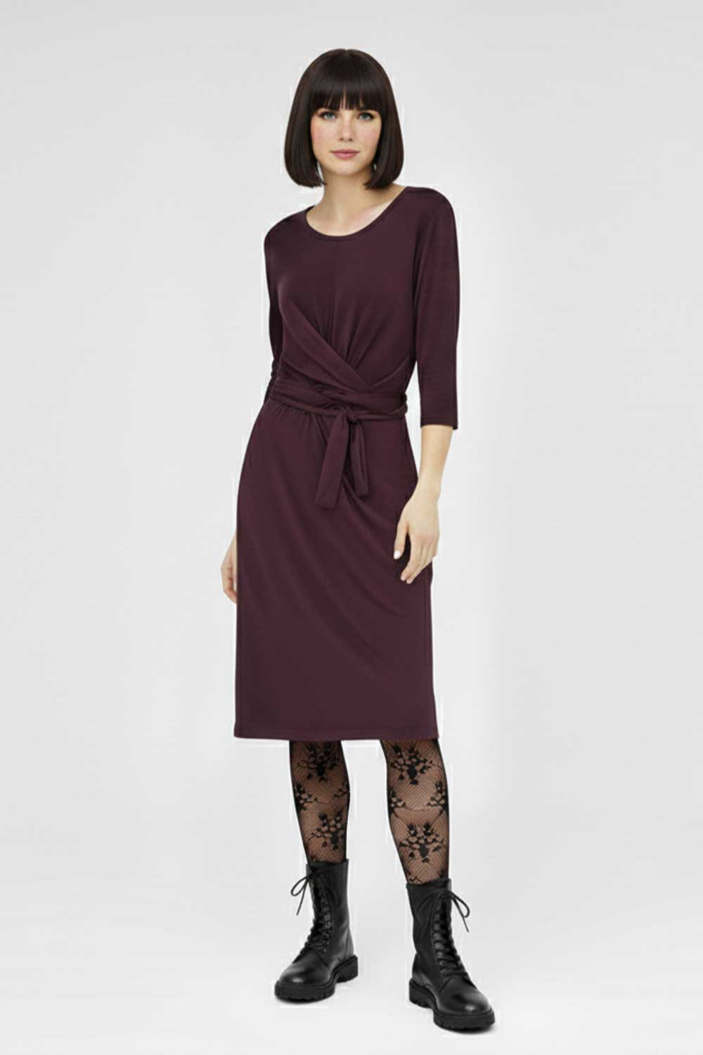 Image of WiDDA dames vegan Jurk Jersey Slinga Berry