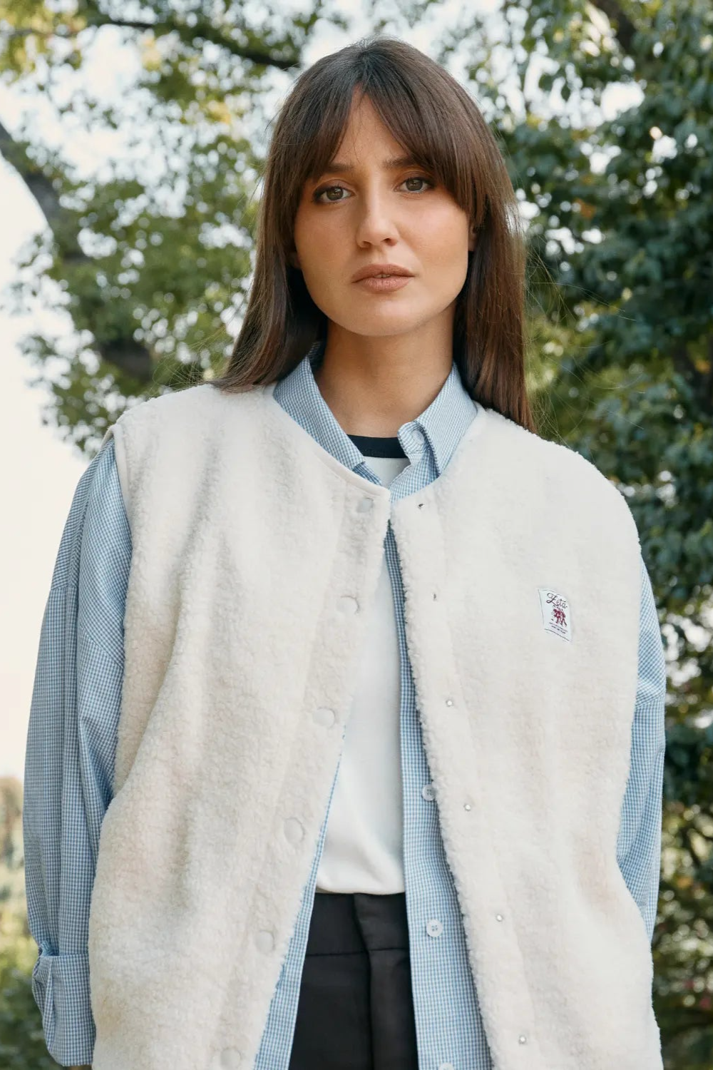 Image of Zèta dames vegan Vest Sherpa Beige