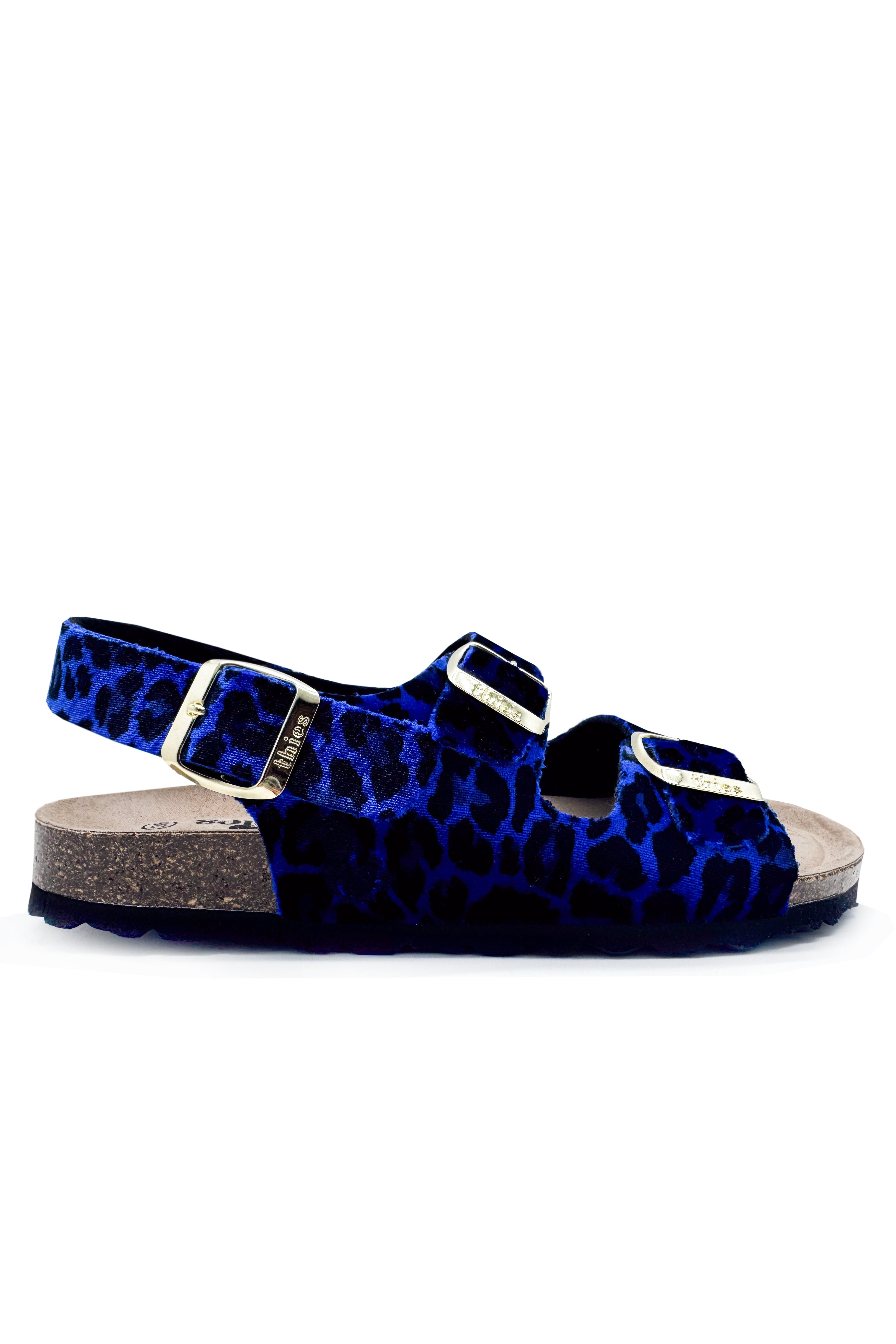 Image of thies dames vegan Sandalen Rec Backstrap Leo Blauw