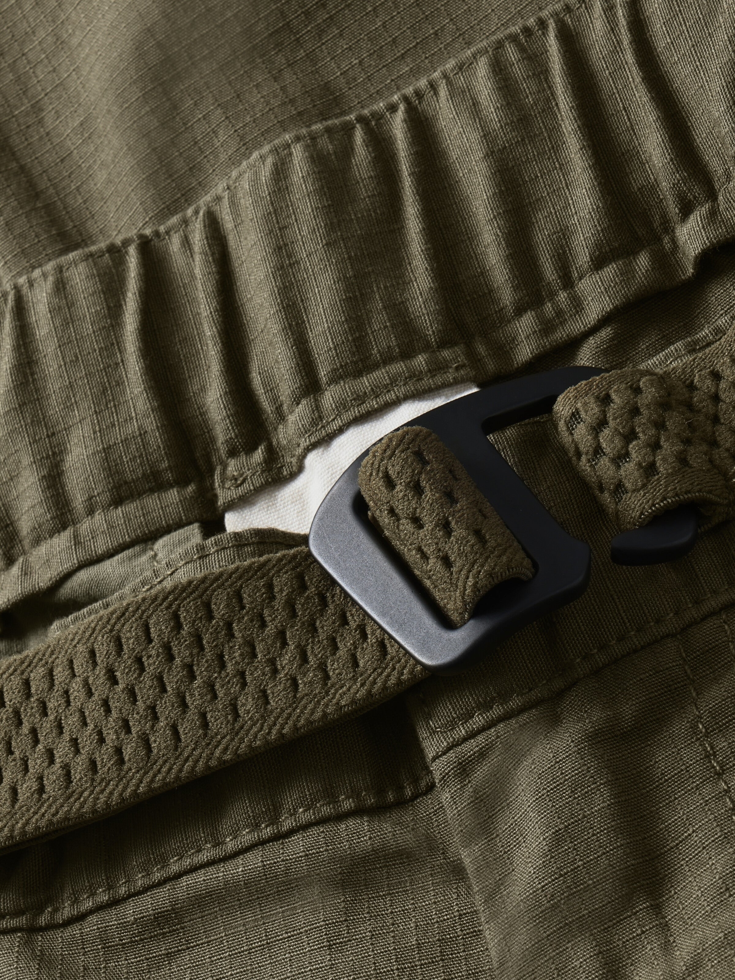 KnowledgeCotton Apparel Cargo Pants Flint Ripstop Belt Burned Olive