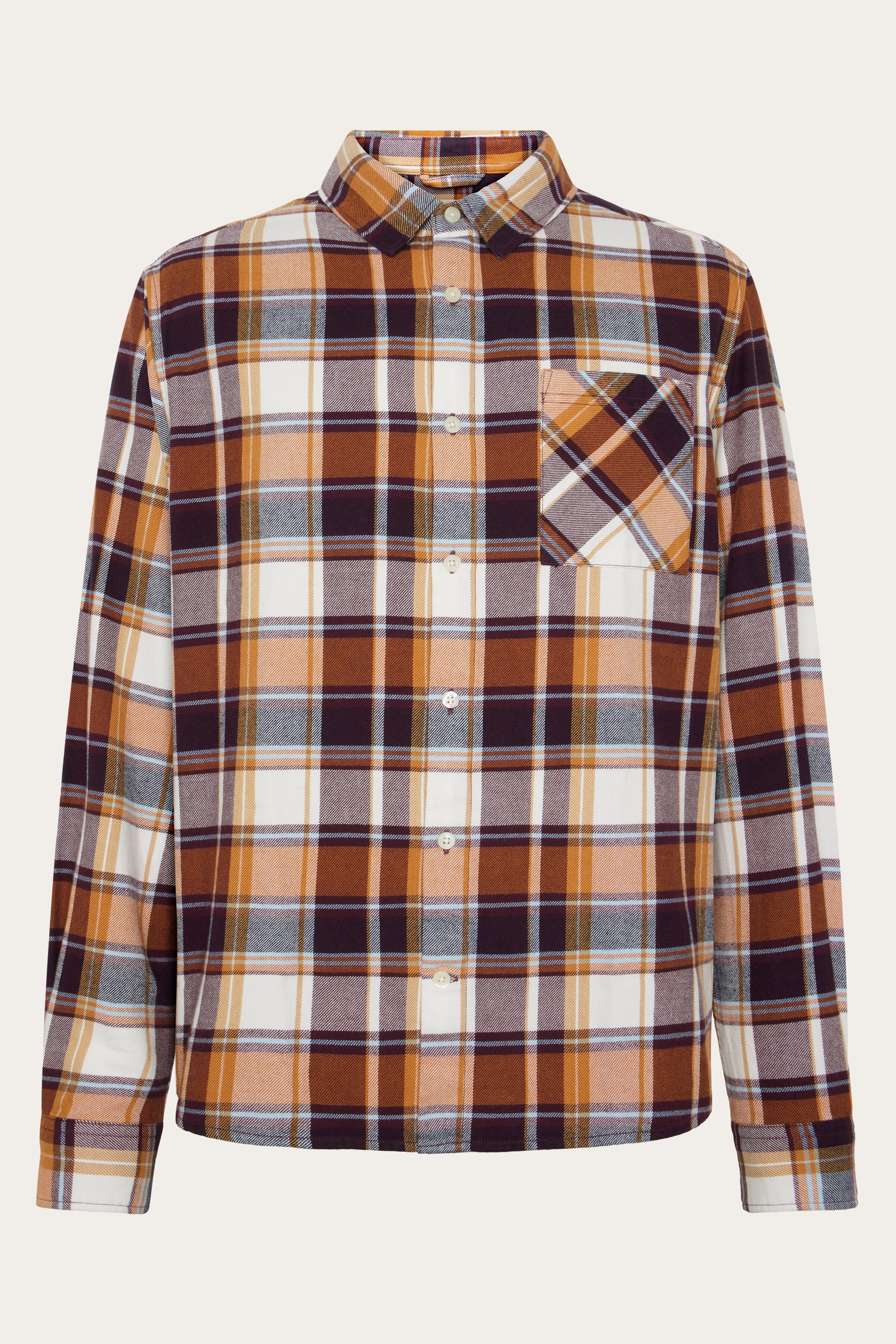 KnowledgeCotton Apparel Herren vegan Hemd Flanell Leicht Kariert Rot