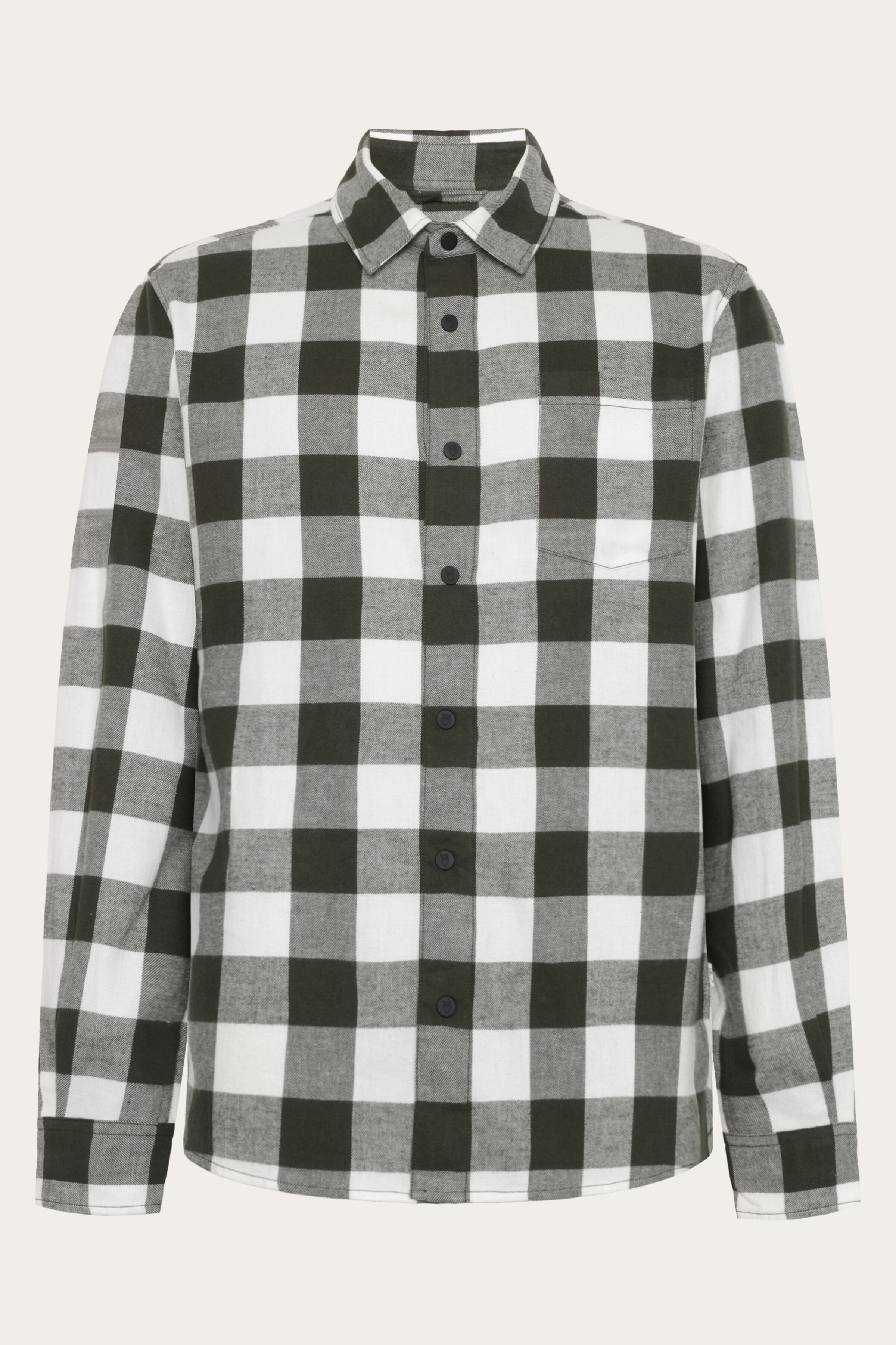 KnowledgeCotton Apparel Herren vegan Hemd Flanell Kariert GrÃ¼n