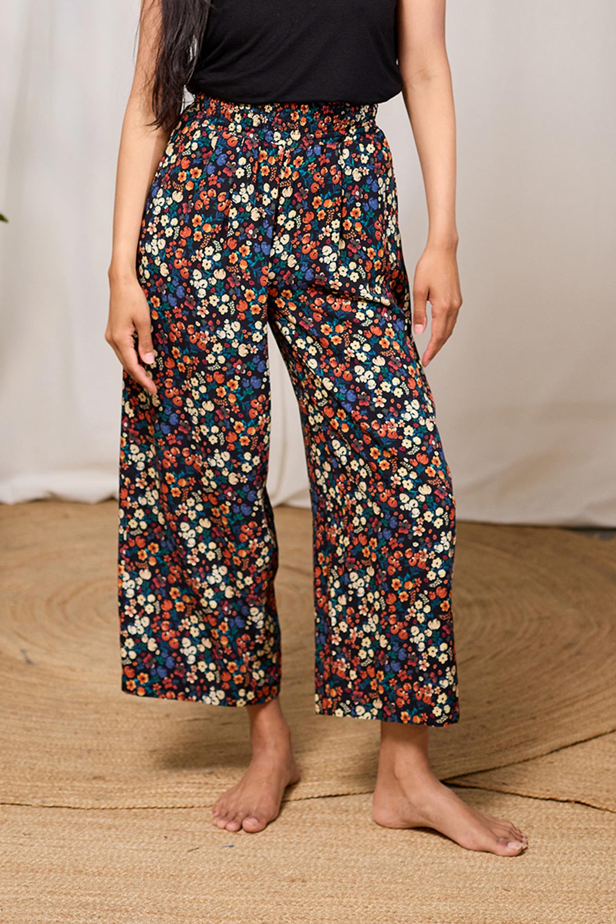 TWOTHIRDS Damen vegan Hose Marianne Wild Forest Print