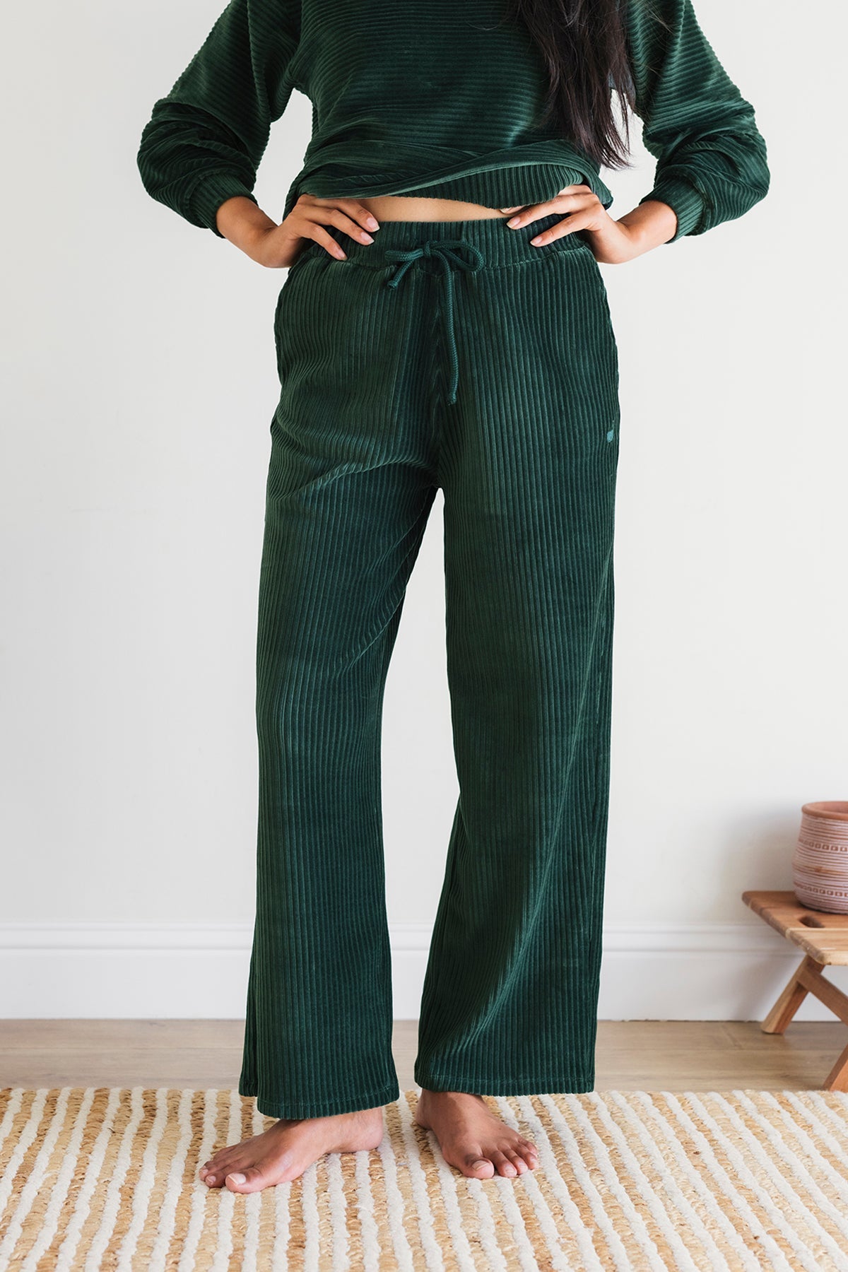 TWOTHIRDS Damen vegan Hose Abruka Dunkelgrün