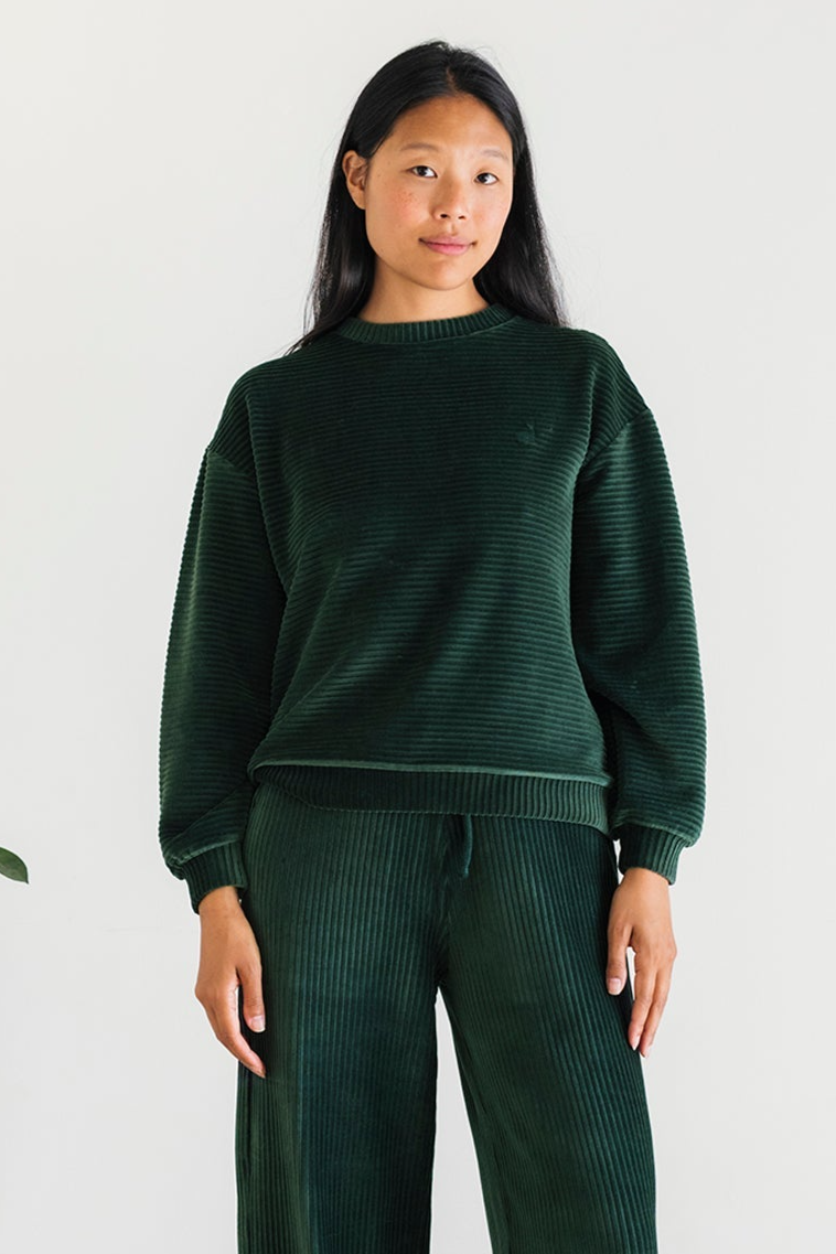 TWOTHIRDS Damen vegan Sweatshirt Oleny Dunkelgrün
