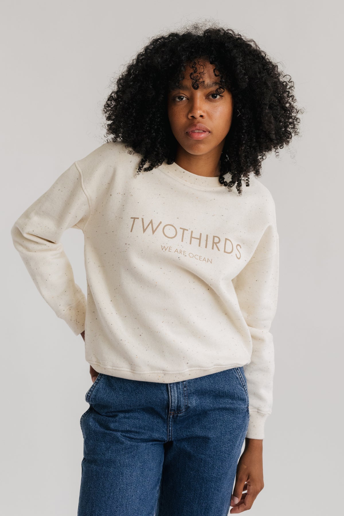 Image of TWOTHIRDS dames vegan Sweatshirt Dassow Ecru Neps
