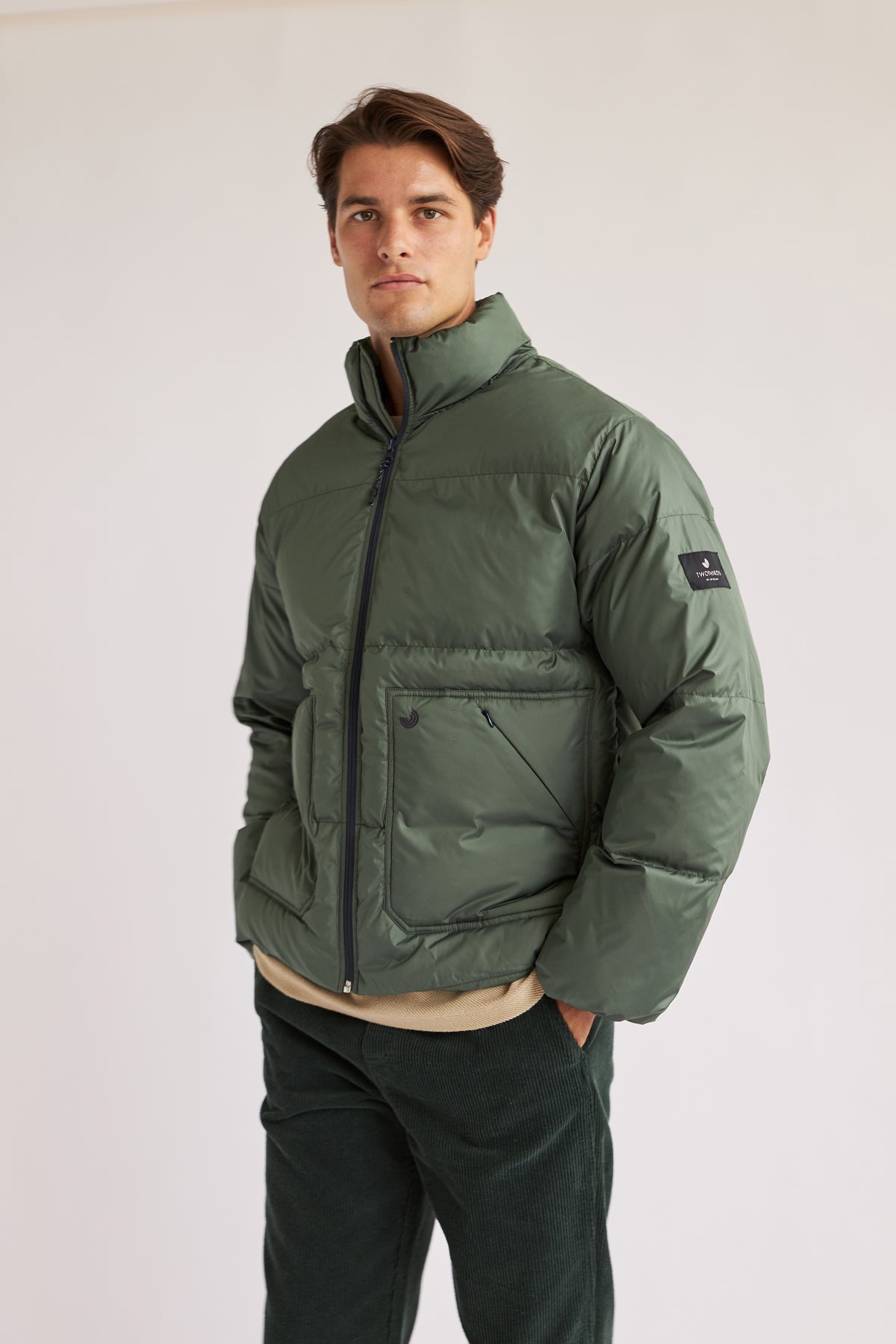 Image of TWOTHIRDS mannen vegan Jas Glenoe Light Khaki