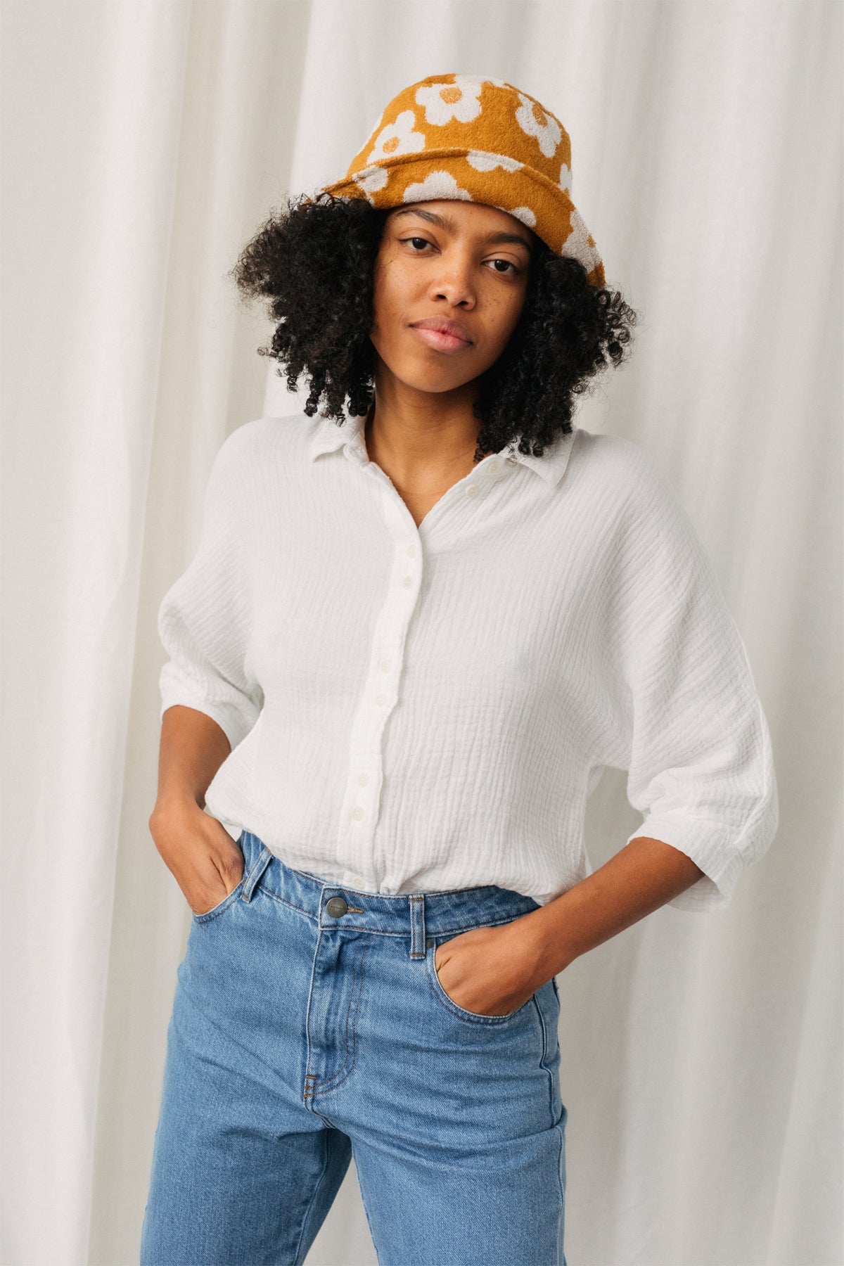 TWOTHIRDS Damen vegan Hemd Guguan Off White