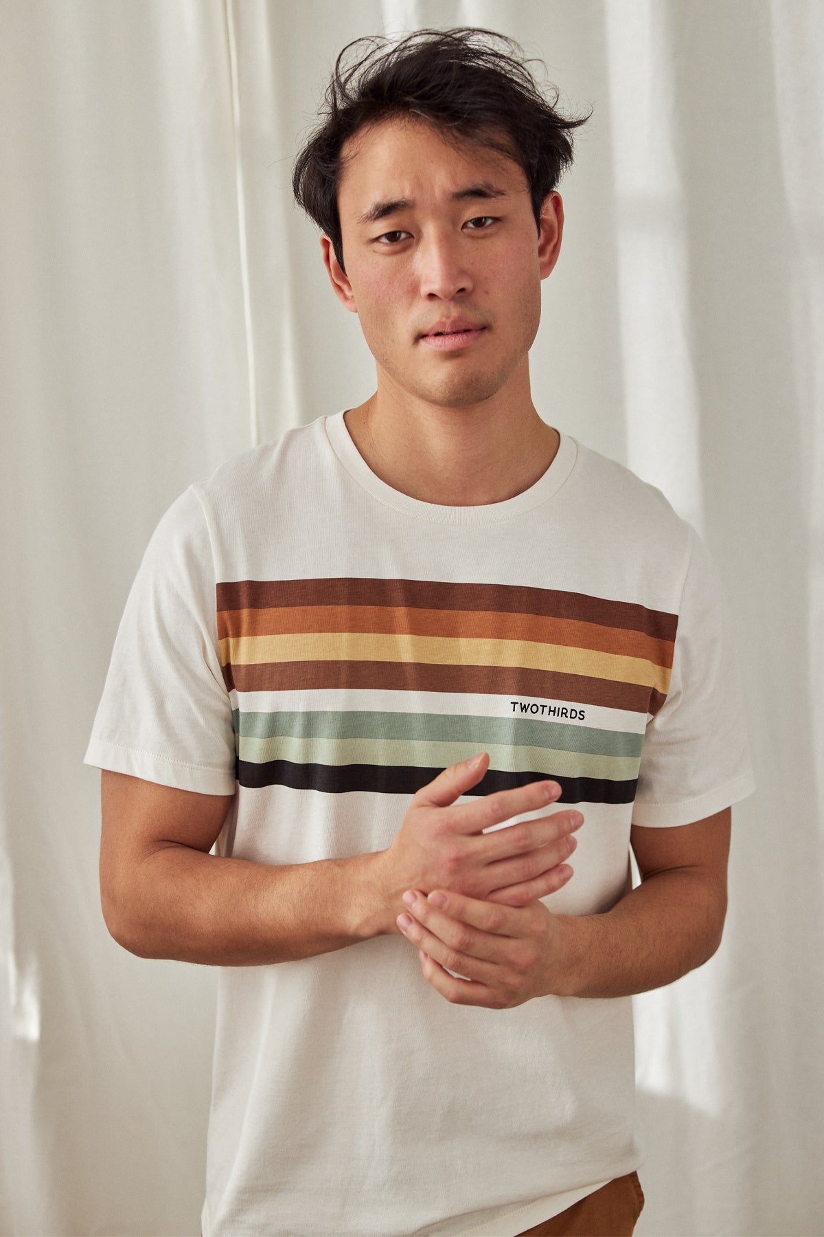 Image of TWOTHIRDS mannen vegan T-Shirt Popo Ecru
