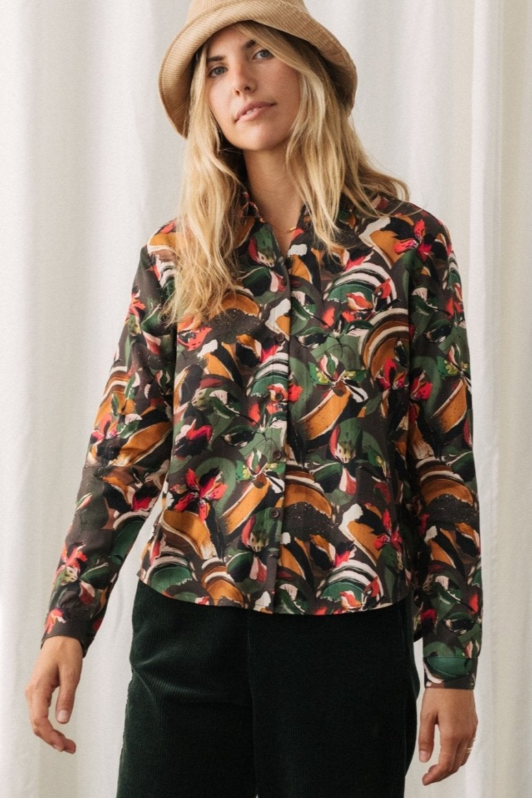 Image of TWOTHIRDS dames vegan Shirt Tanegashima Abstract Bloemenprint
