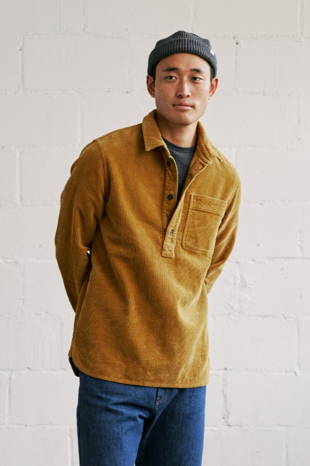 TWOTHIRDS men vegan Overshirt Penang Golden Brown