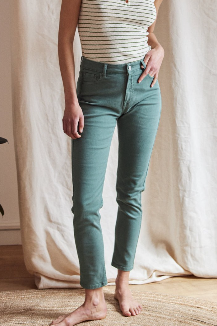 TWOTHIRDS Damen vegan Jeans Cleopha MeerschaumgrÃ¼n