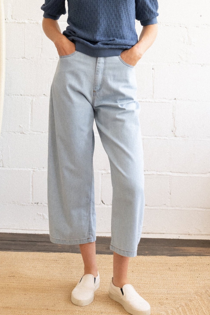 TWOTHIRDS Damen vegan Jeans Karri Himmelblau