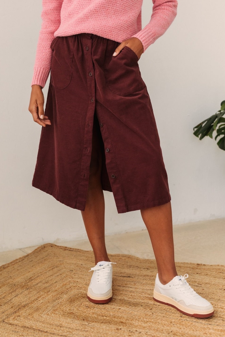 TWOTHIRDS Damen vegan Rock Schola Russet Braun Rot